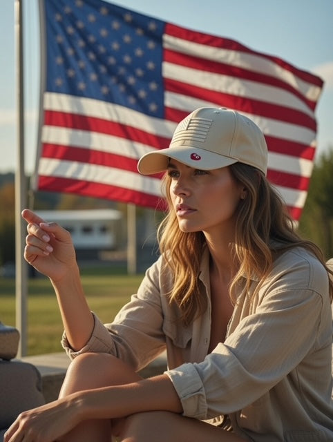 American Flag Hat -3D Embroidered American Flag Hat