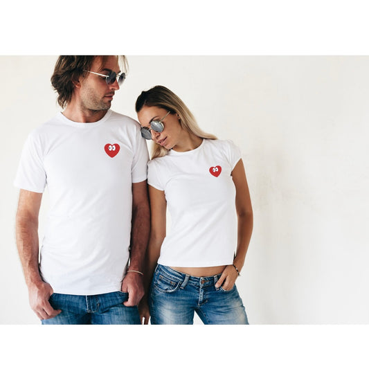 Embroidered Heart Eyes T-Shirt – Premium Cotton Tee