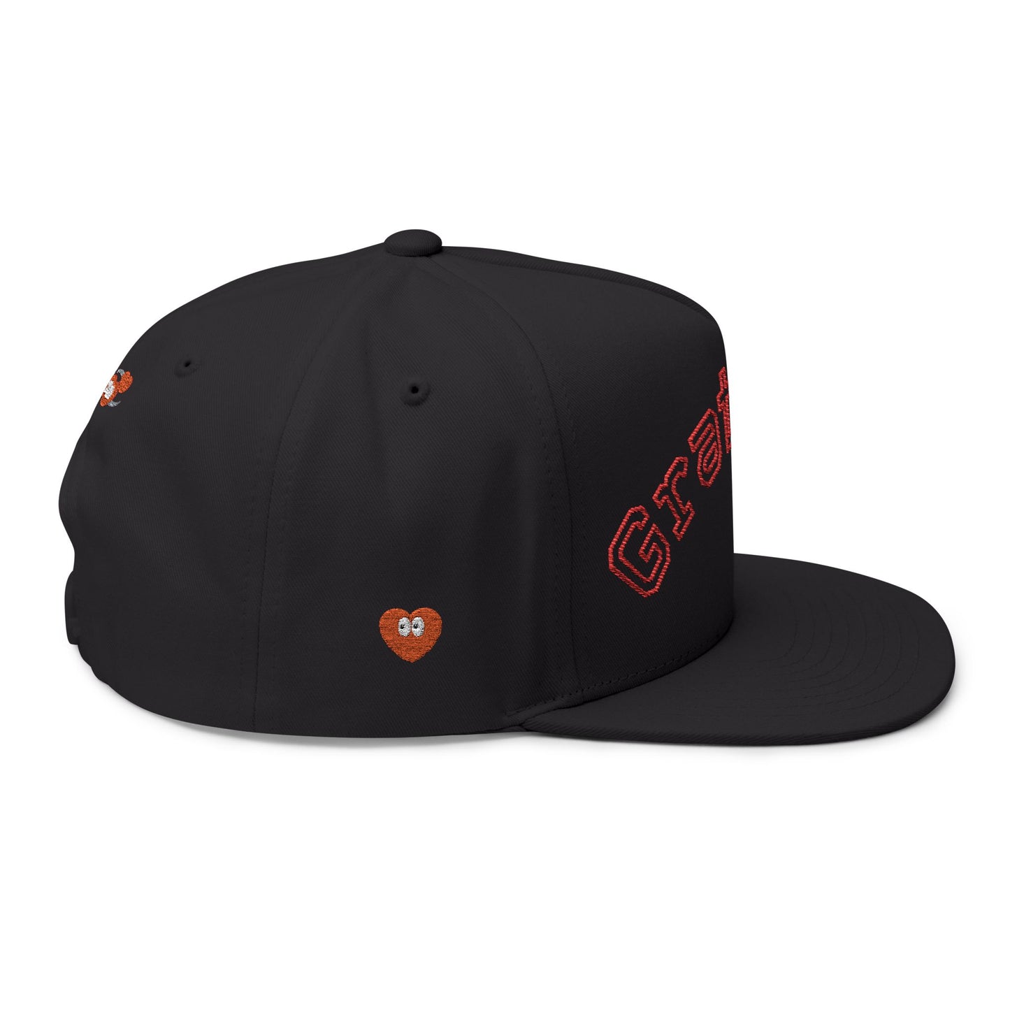 Grateful Embroidered Flat Bill Cap — Retro Script Snapback Hat
