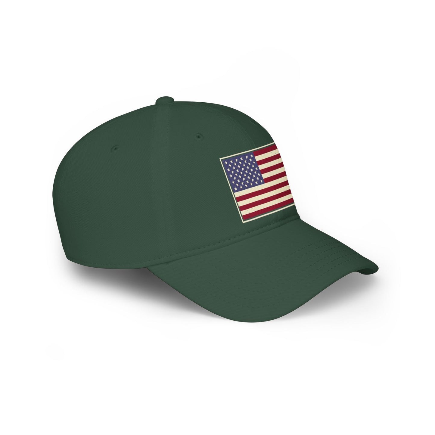 American Flag Low Profile Baseball Cap — Embroidered USA Stars & Stripes Hat