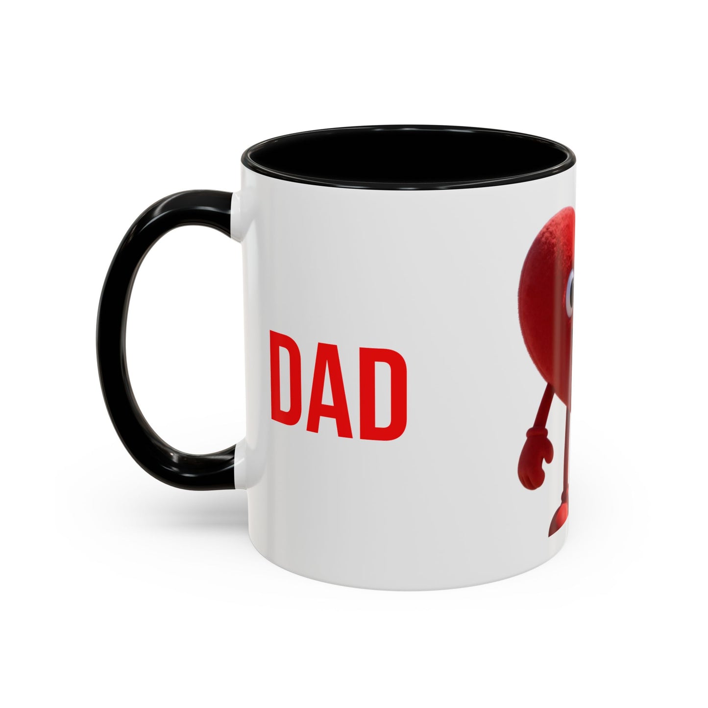 Dad Heart Character Accent Coffee Mug – Funny Valentine's Day Gift (11/15oz)