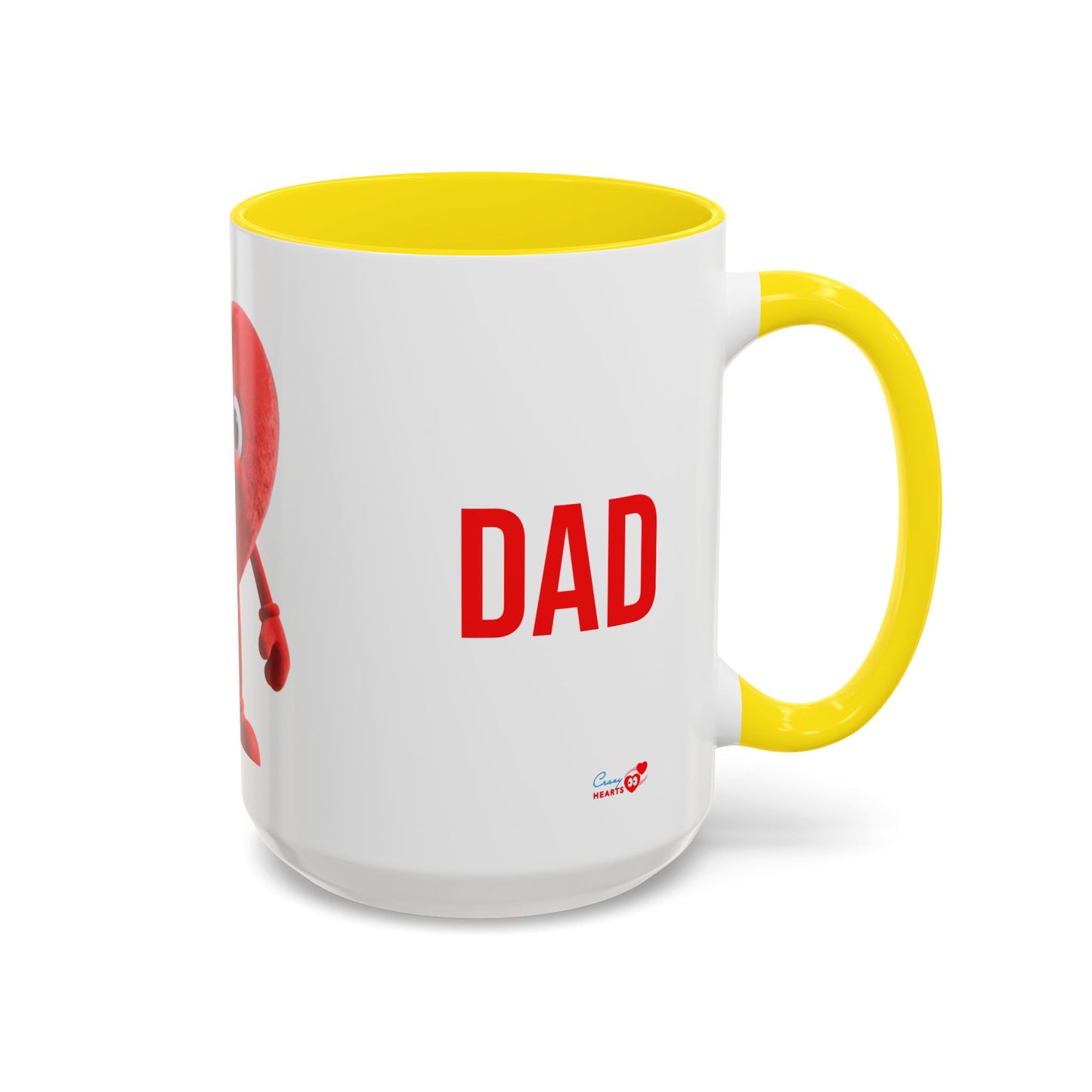 Dad Heart Character Accent Coffee Mug – Funny Valentine's Day Gift (11/15oz)