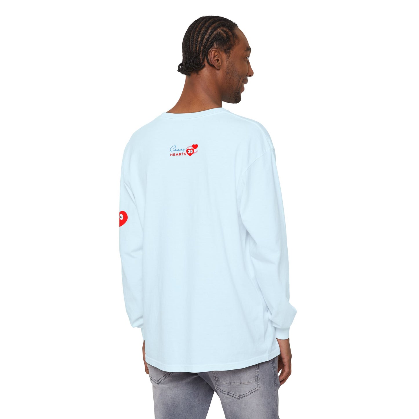 Grateful Long Sleeve T‑Shirt — Cozy Heart Graphic, Casual Gratitude Tee