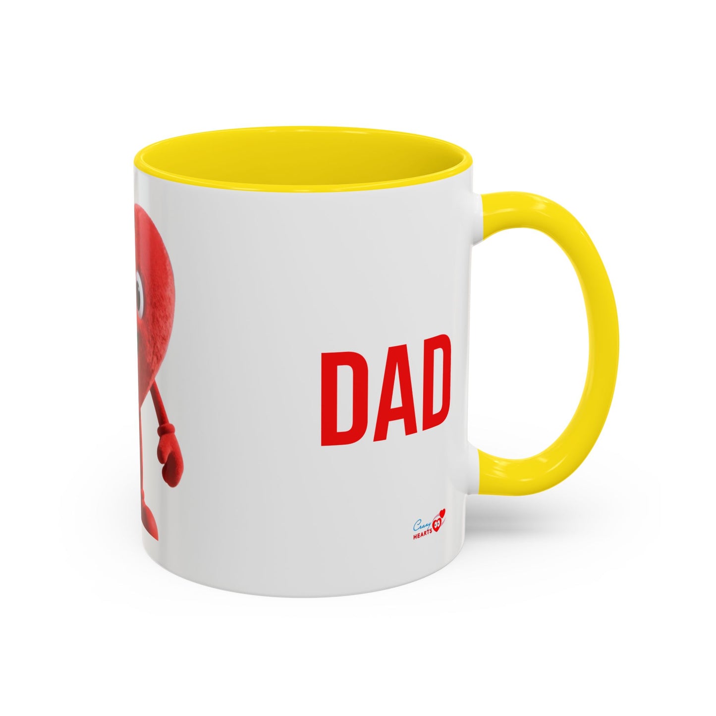 Dad Heart Character Accent Coffee Mug – Funny Valentine's Day Gift (11/15oz)