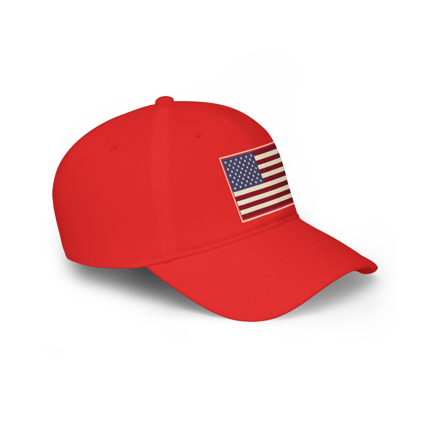 American Flag Low Profile Baseball Cap — Embroidered USA Stars & Stripes Hat