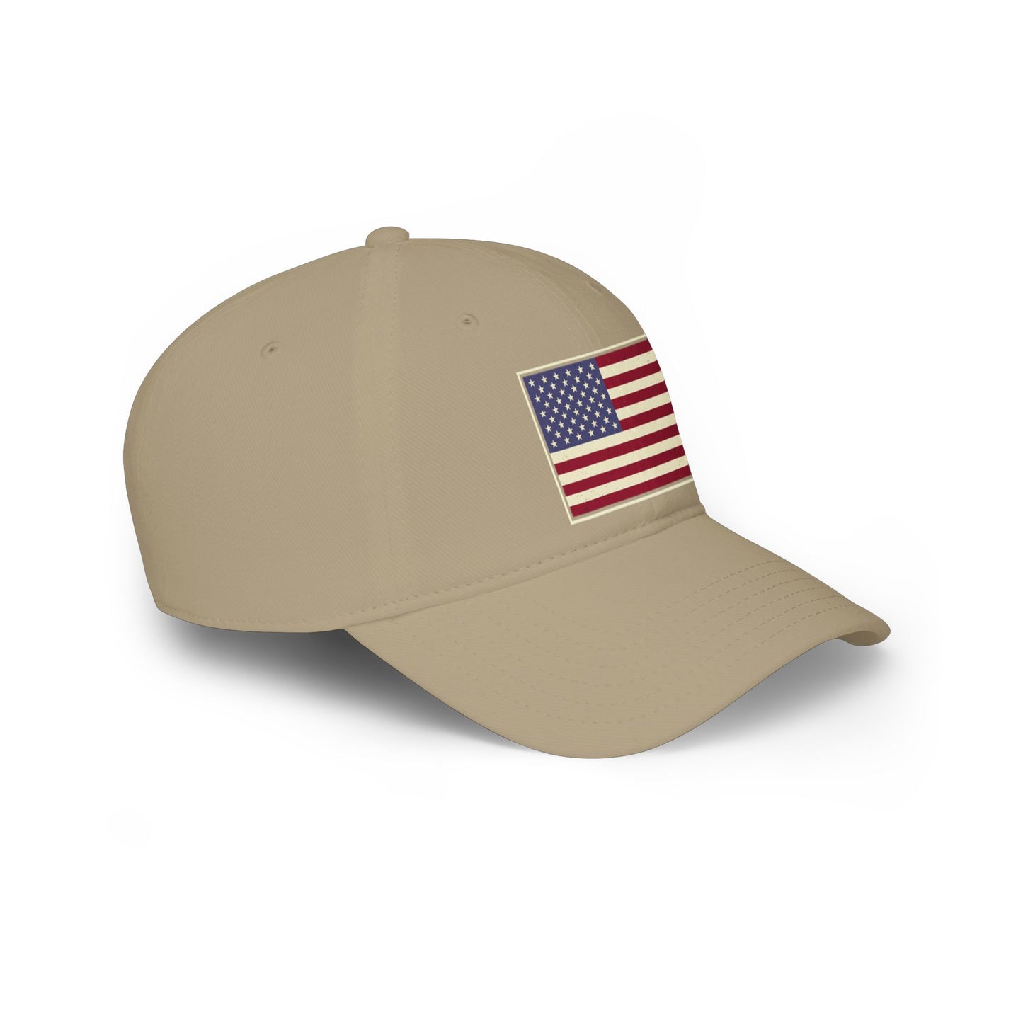 American Flag Low Profile Baseball Cap — Embroidered USA Stars & Stripes Hat