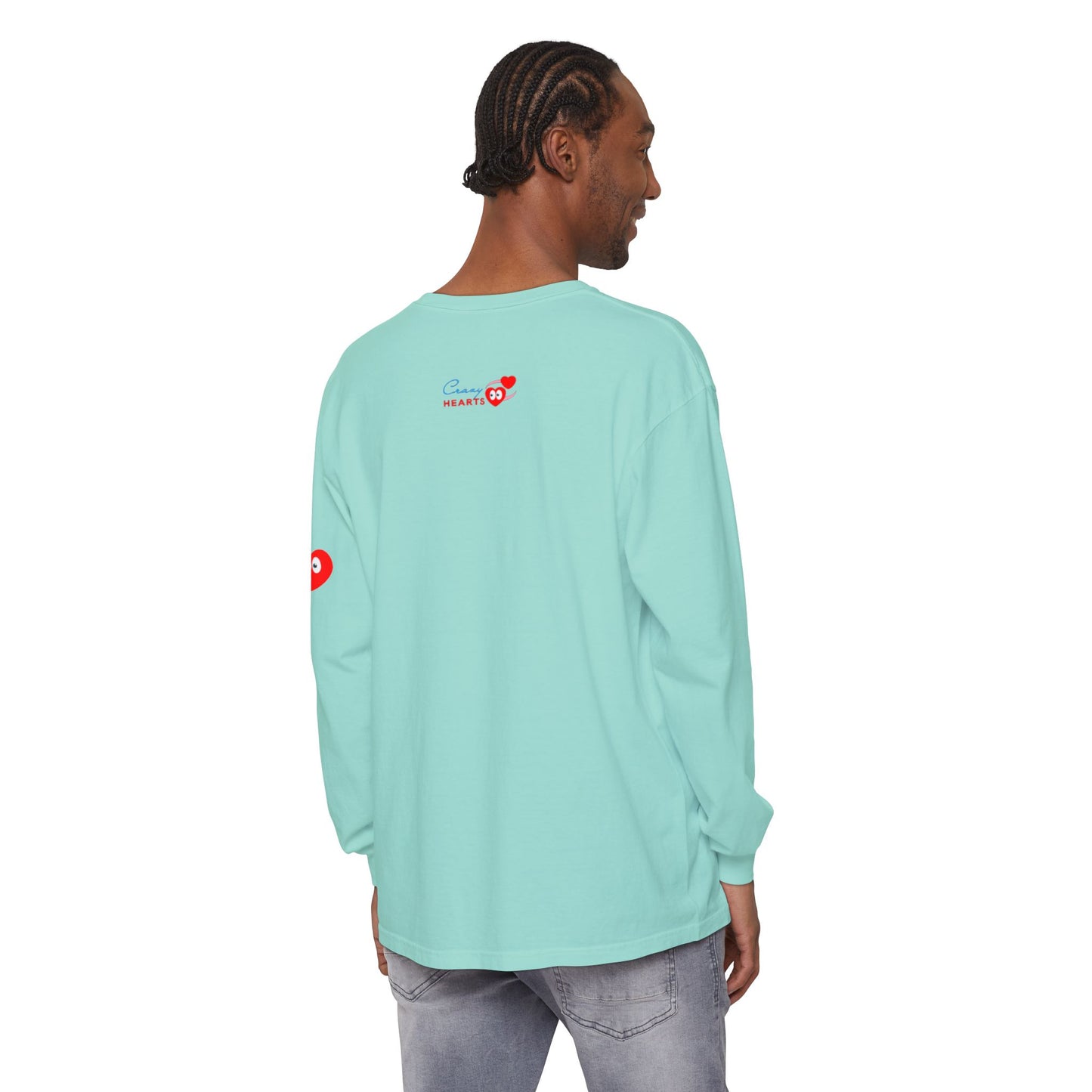 Grateful Long Sleeve T‑Shirt — Cozy Heart Graphic, Casual Gratitude Tee