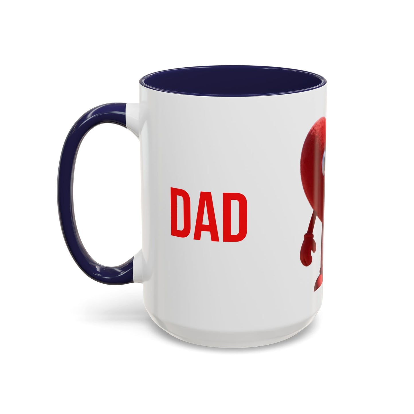 Dad Heart Character Accent Coffee Mug – Funny Valentine's Day Gift (11/15oz)