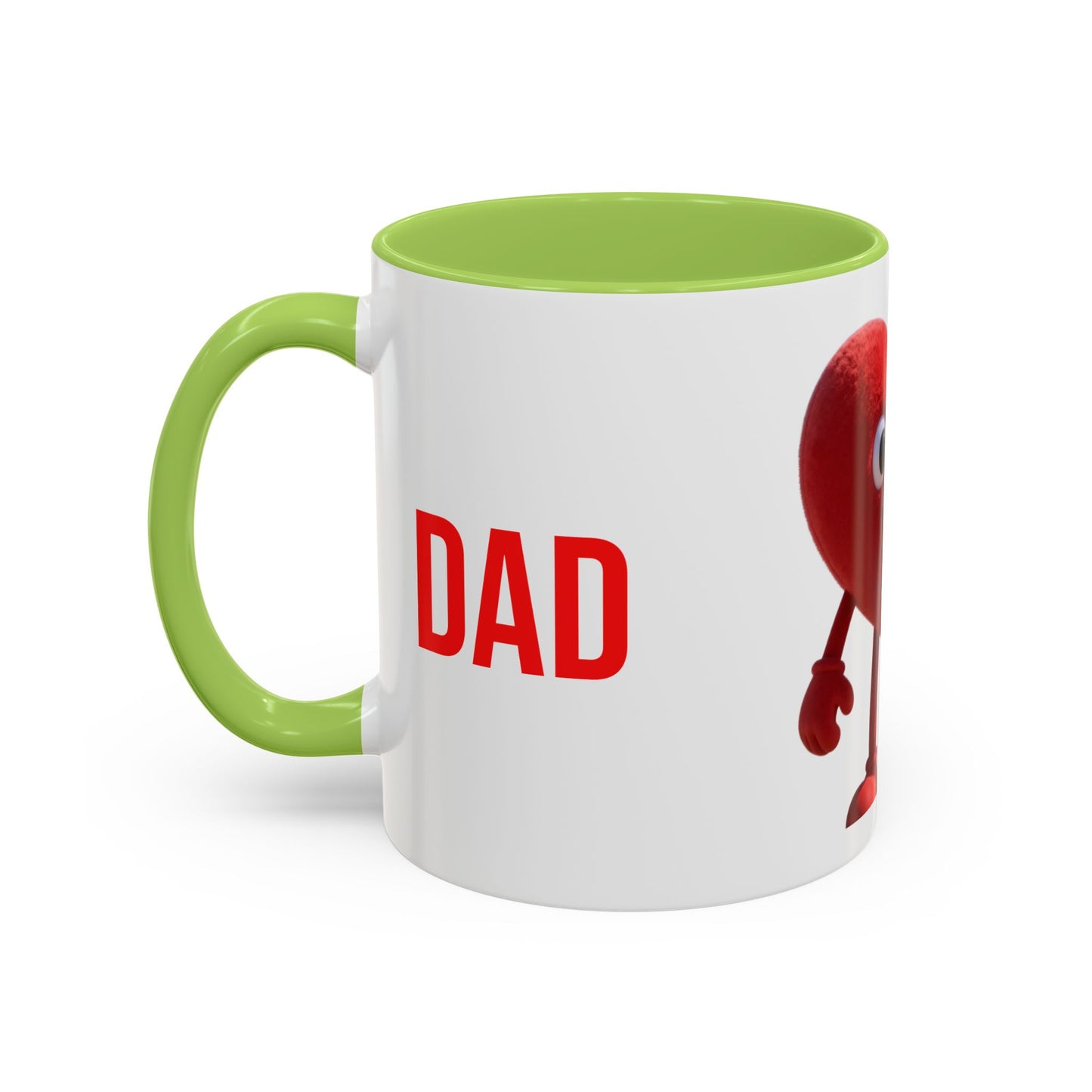 Dad Heart Character Accent Coffee Mug – Funny Valentine's Day Gift (11/15oz)