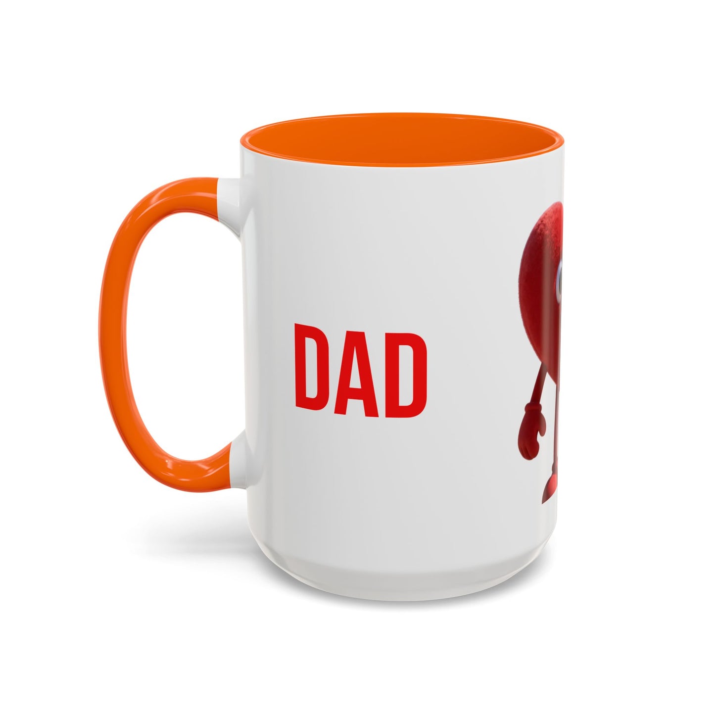 Dad Heart Character Accent Coffee Mug – Funny Valentine's Day Gift (11/15oz)