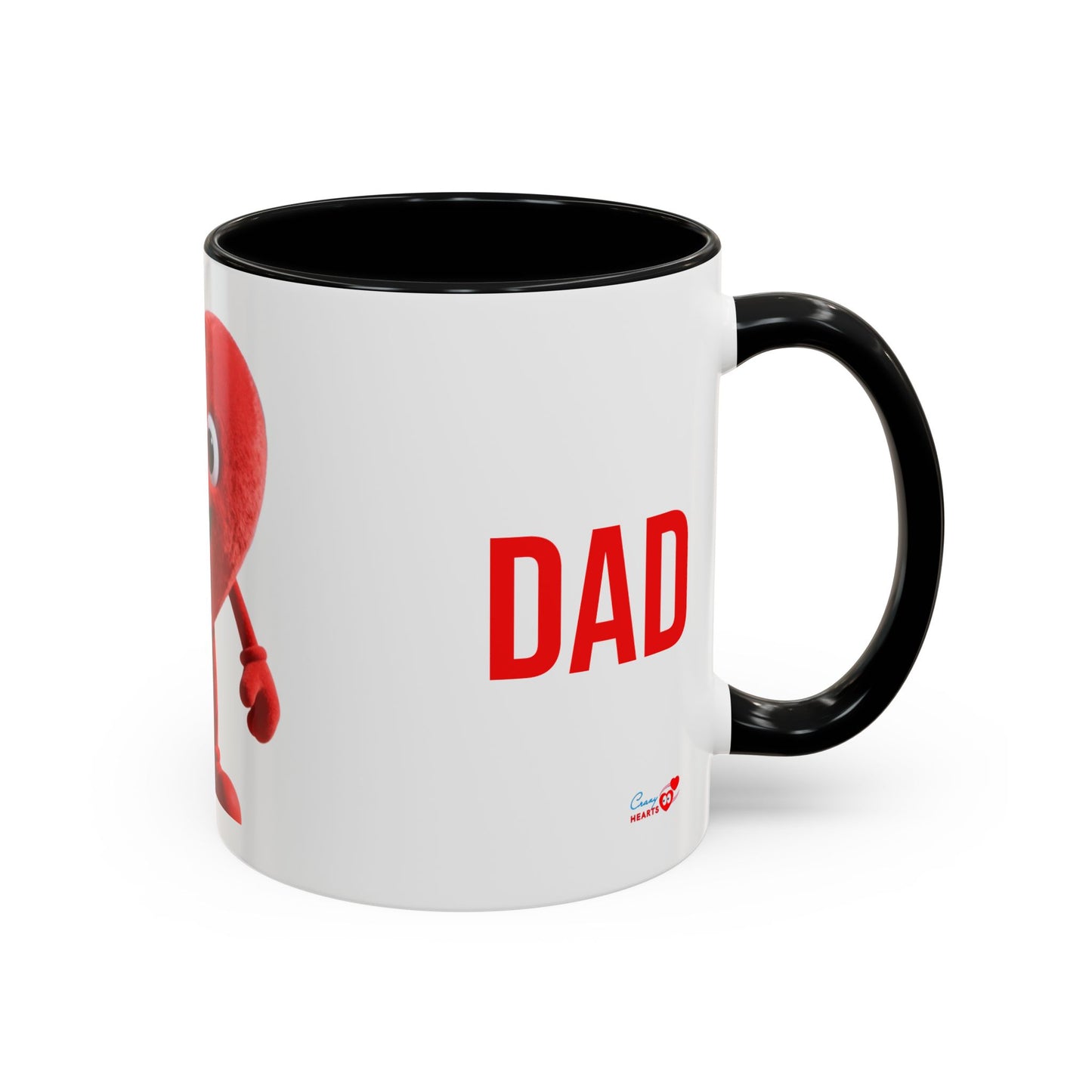 Dad Heart Character Accent Coffee Mug – Funny Valentine's Day Gift (11/15oz)