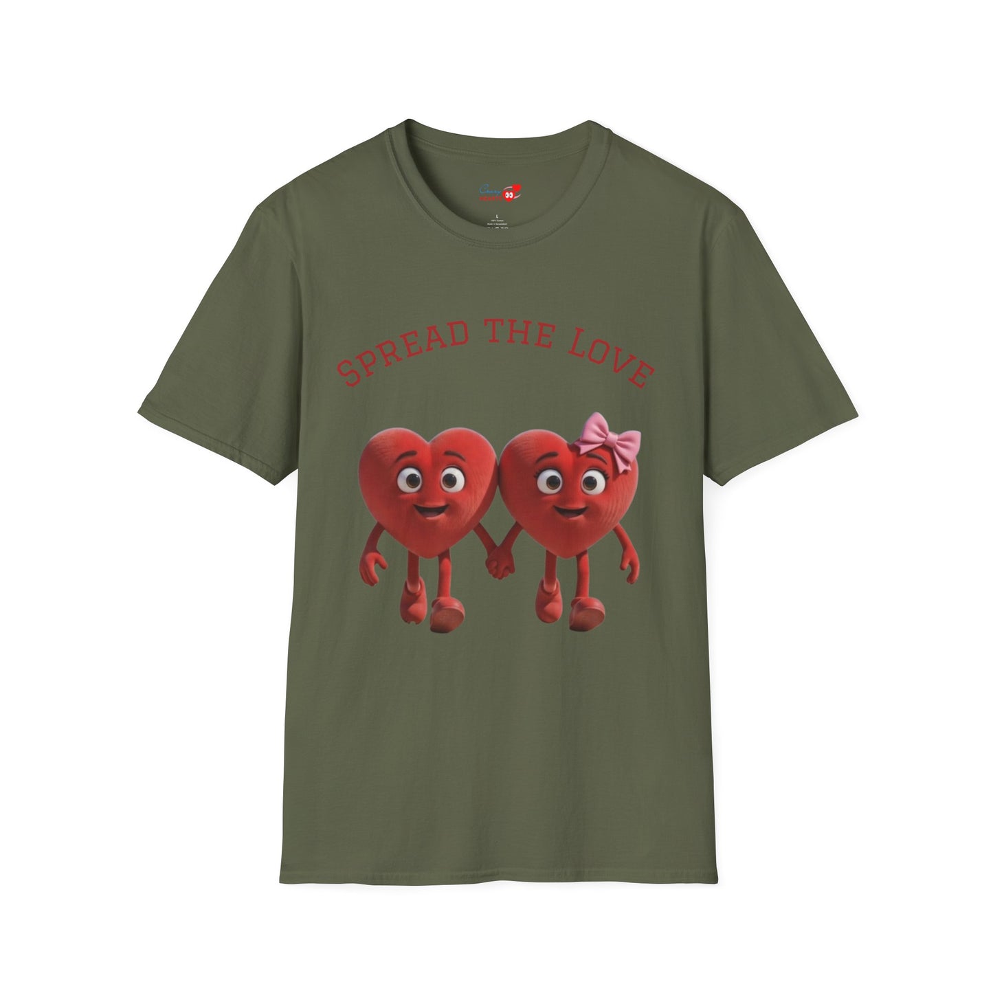 Spread The Love T-Shirt — Cute Heart Couple Graphic Tee for Valentine’s Day & Everyday