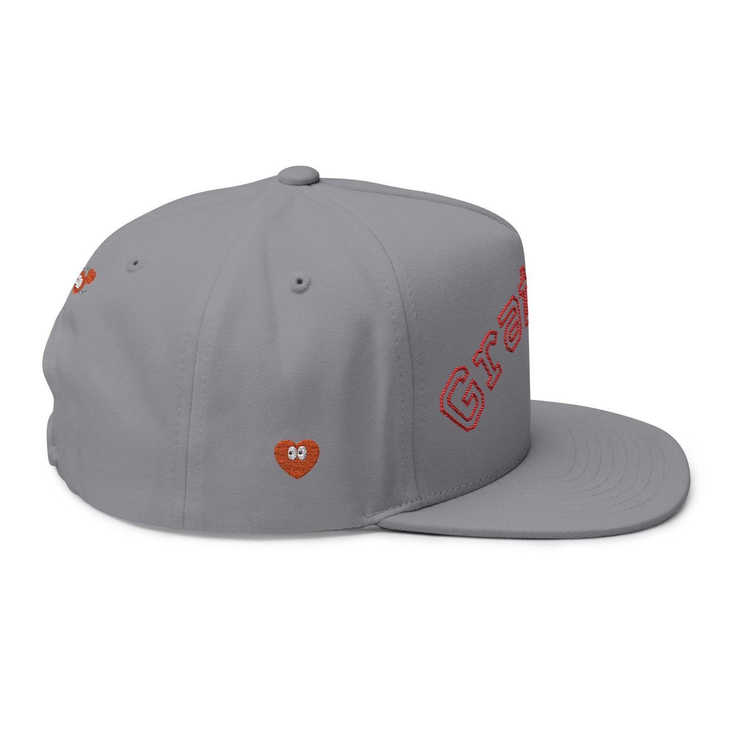 Grateful Embroidered Flat Bill Cap — Retro Script Snapback Hat