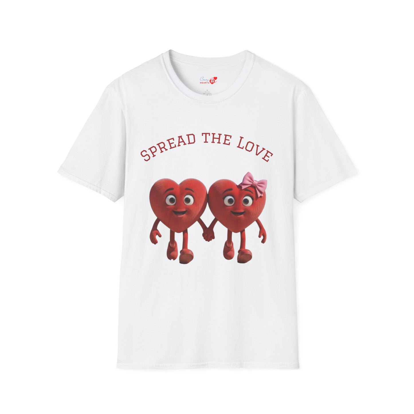 Spread The Love T-Shirt — Cute Heart Couple Graphic Tee for Valentine’s Day & Everyday