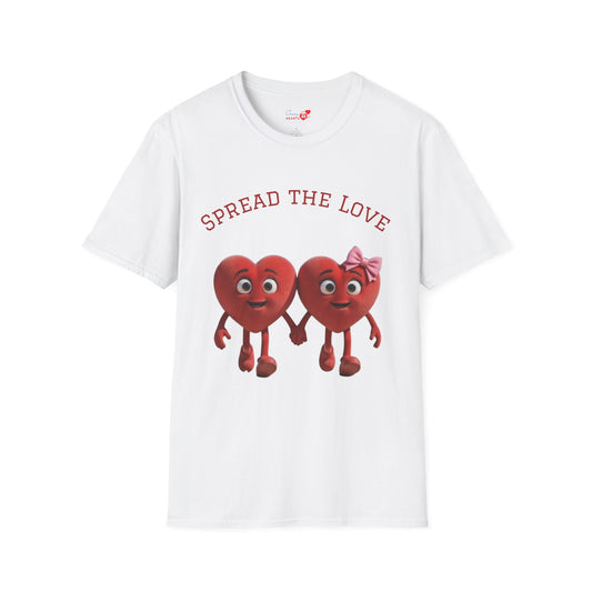 Spread The Love T-Shirt — Cute Heart Couple Graphic Tee for Valentine’s Day & Everyday