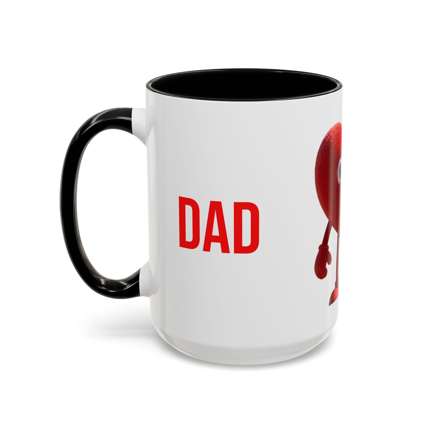 Dad Heart Character Accent Coffee Mug – Funny Valentine's Day Gift (11/15oz)