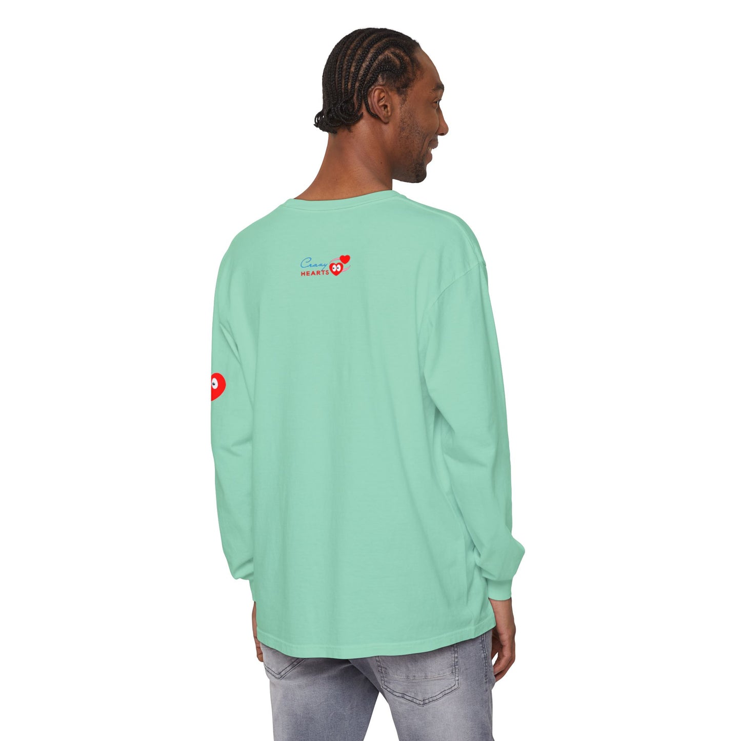 Grateful Long Sleeve T‑Shirt — Cozy Heart Graphic, Casual Gratitude Tee