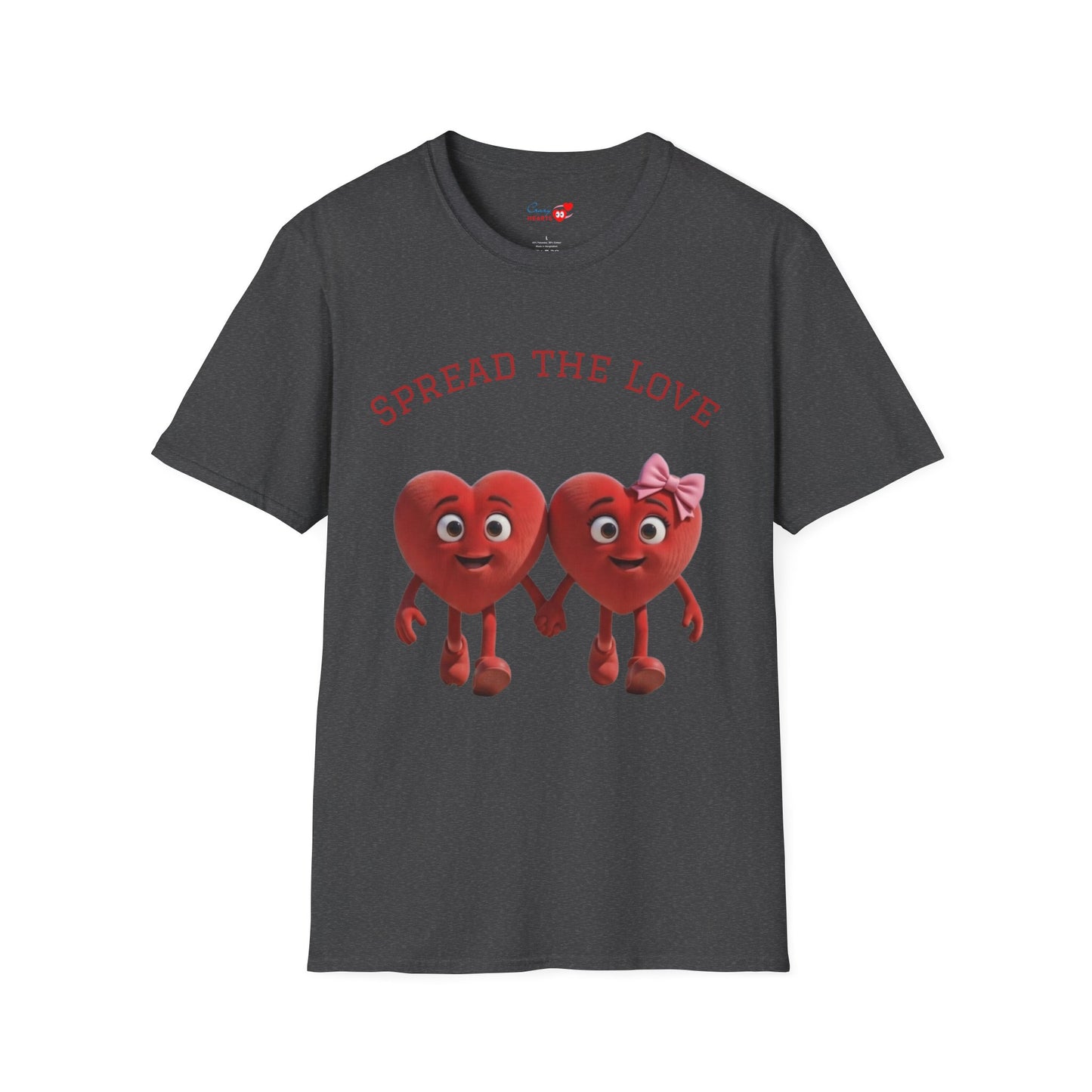 Spread The Love T-Shirt — Cute Heart Couple Graphic Tee for Valentine’s Day & Everyday