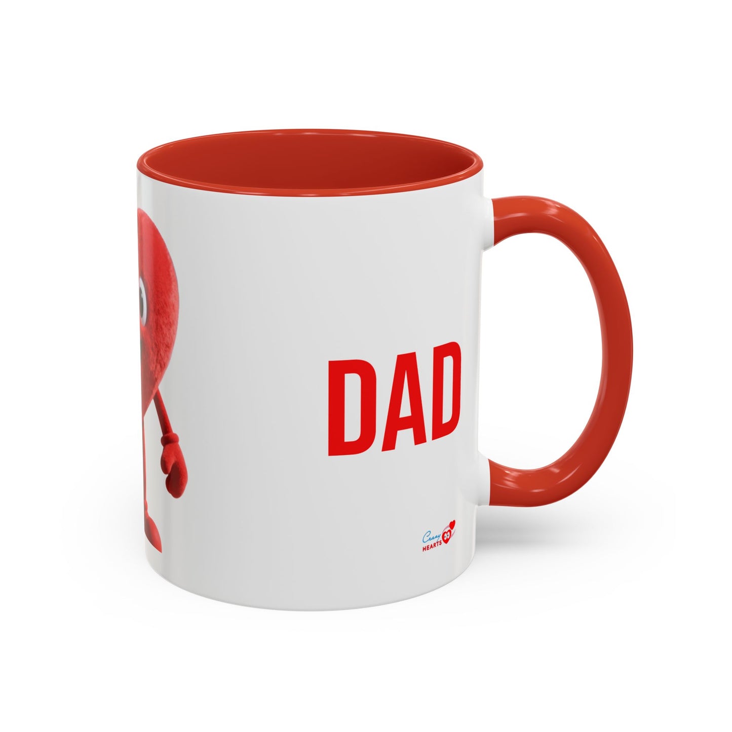 Dad Heart Character Accent Coffee Mug – Funny Valentine's Day Gift (11/15oz)