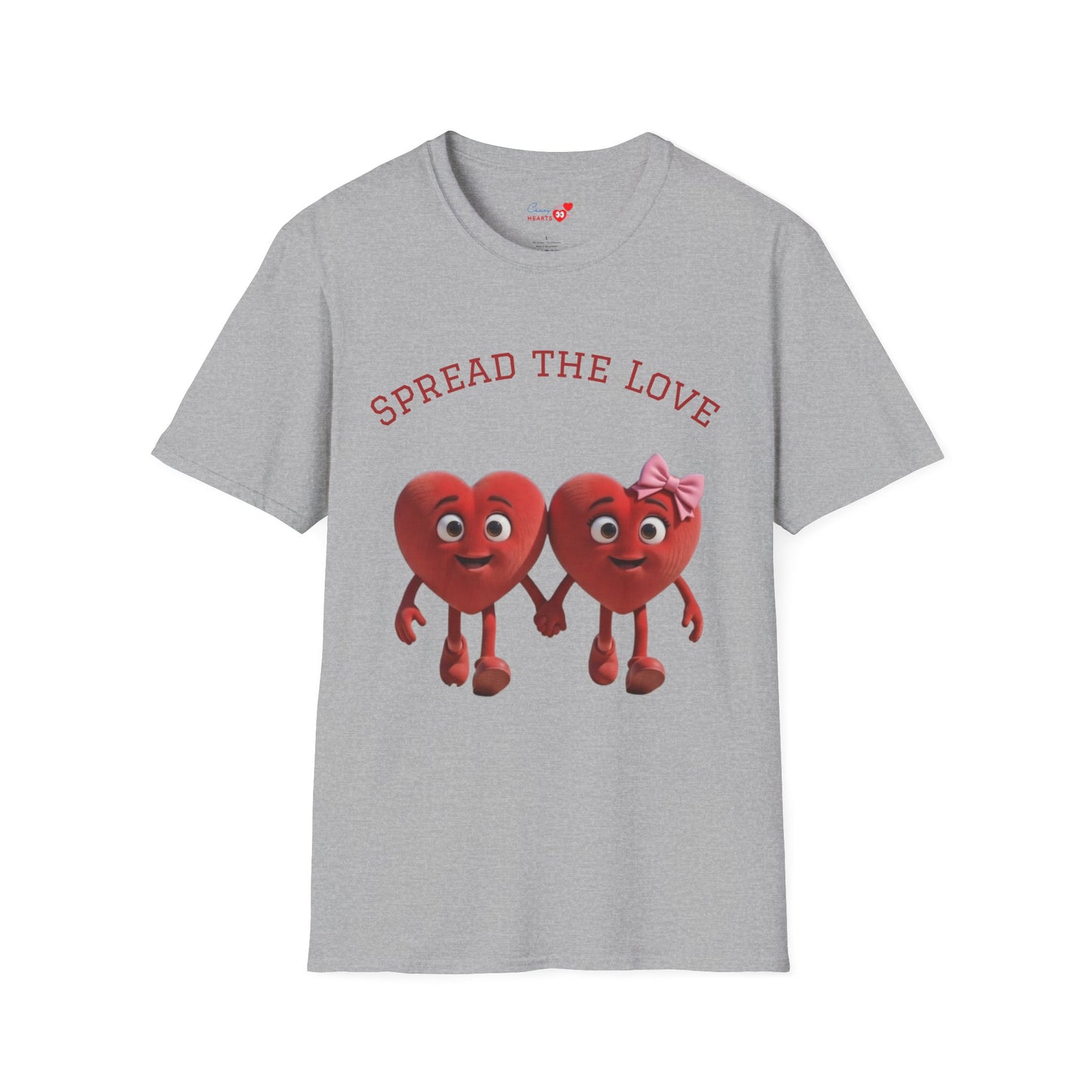 Spread The Love T-Shirt — Cute Heart Couple Graphic Tee for Valentine’s Day & Everyday