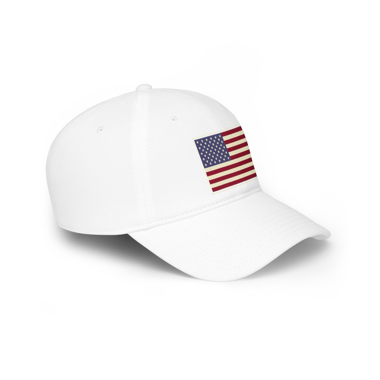 American Flag Low Profile Baseball Cap — Embroidered USA Stars & Stripes Hat