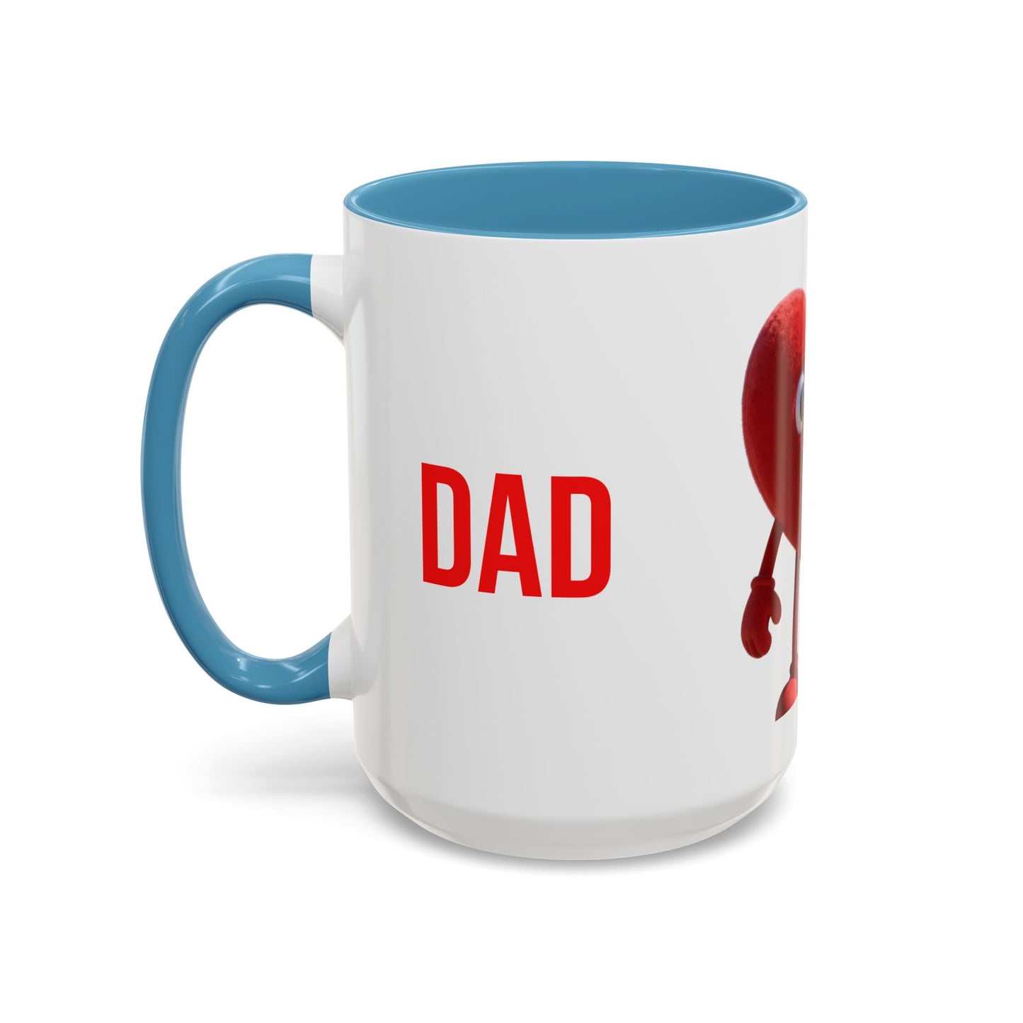Dad Heart Character Accent Coffee Mug – Funny Valentine's Day Gift (11/15oz)
