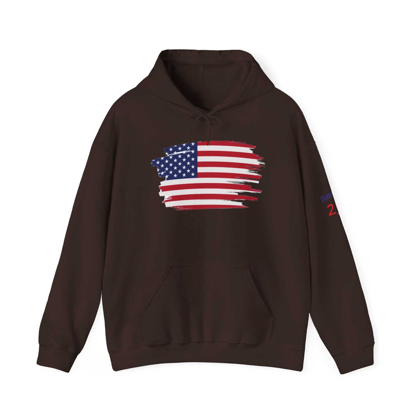 American Flag Brushstroke Hoodie — Patriotic USA Pullover (4th of July, Memorial Day)