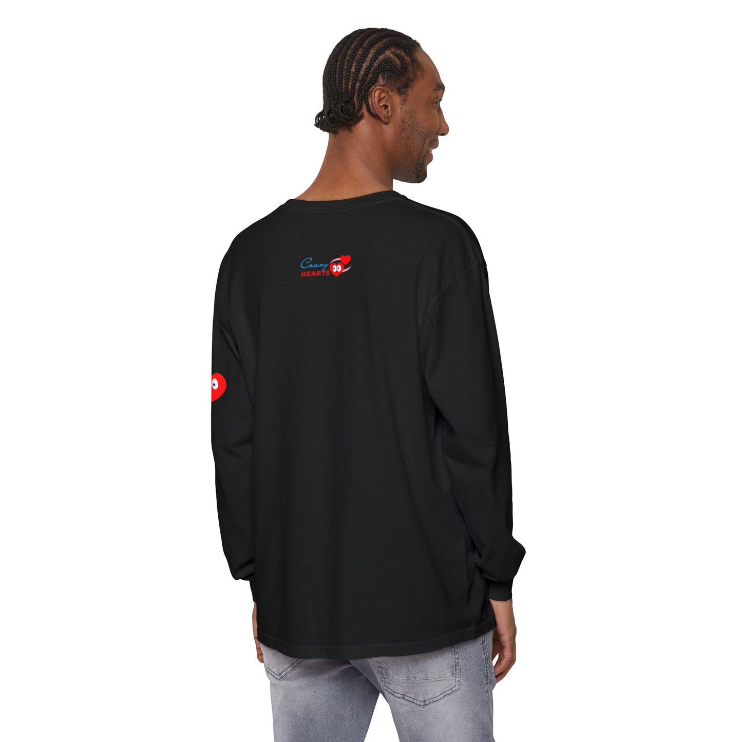 Grateful Long Sleeve T‑Shirt — Cozy Heart Graphic, Casual Gratitude Tee