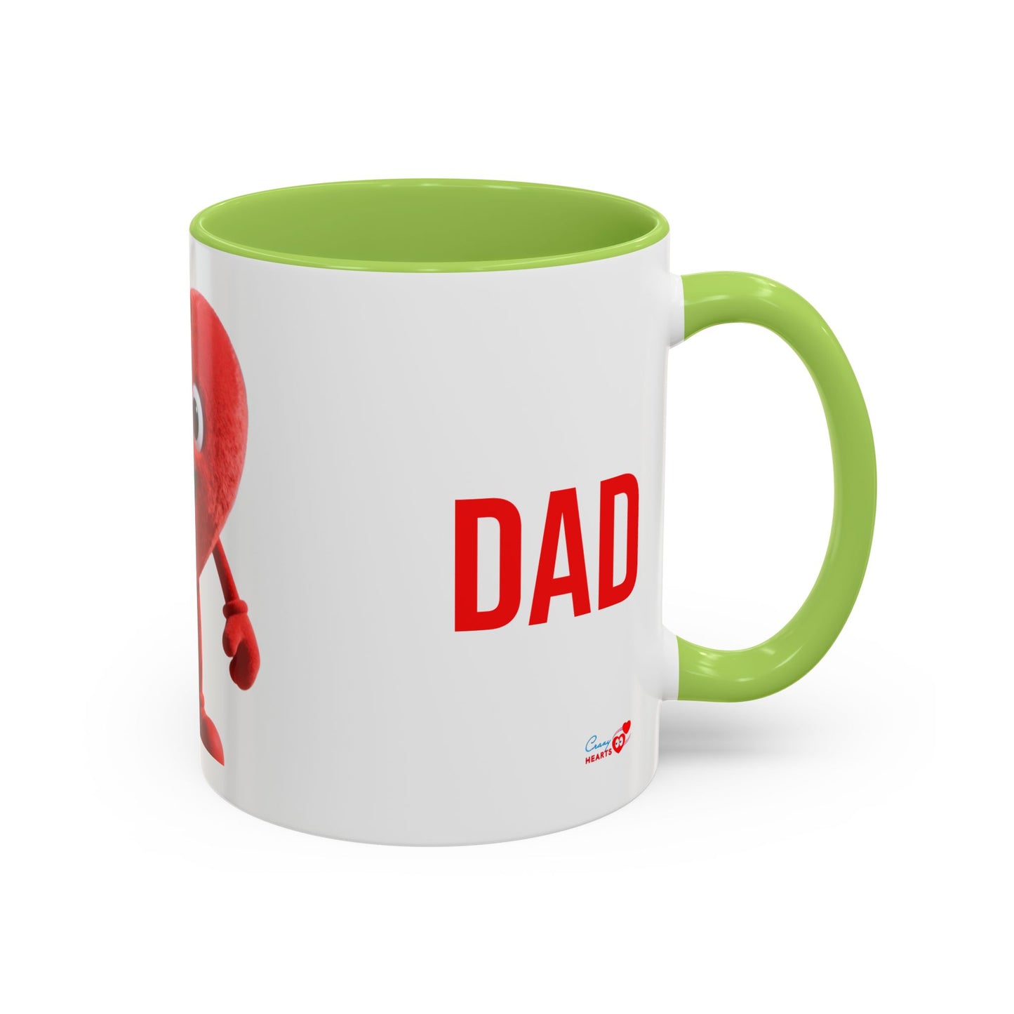 Dad Heart Character Accent Coffee Mug – Funny Valentine's Day Gift (11/15oz)