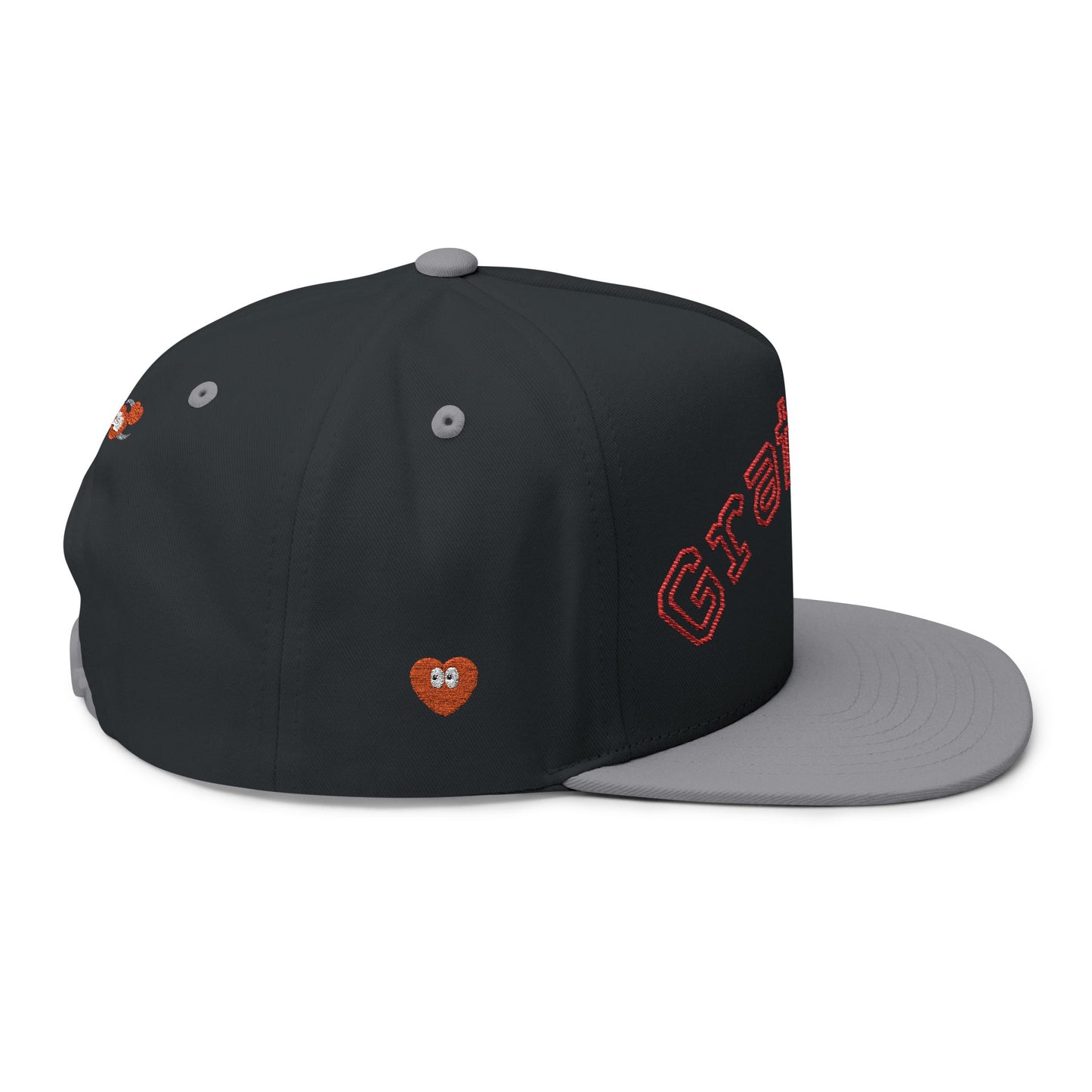 Grateful Embroidered Flat Bill Cap — Retro Script Snapback Hat