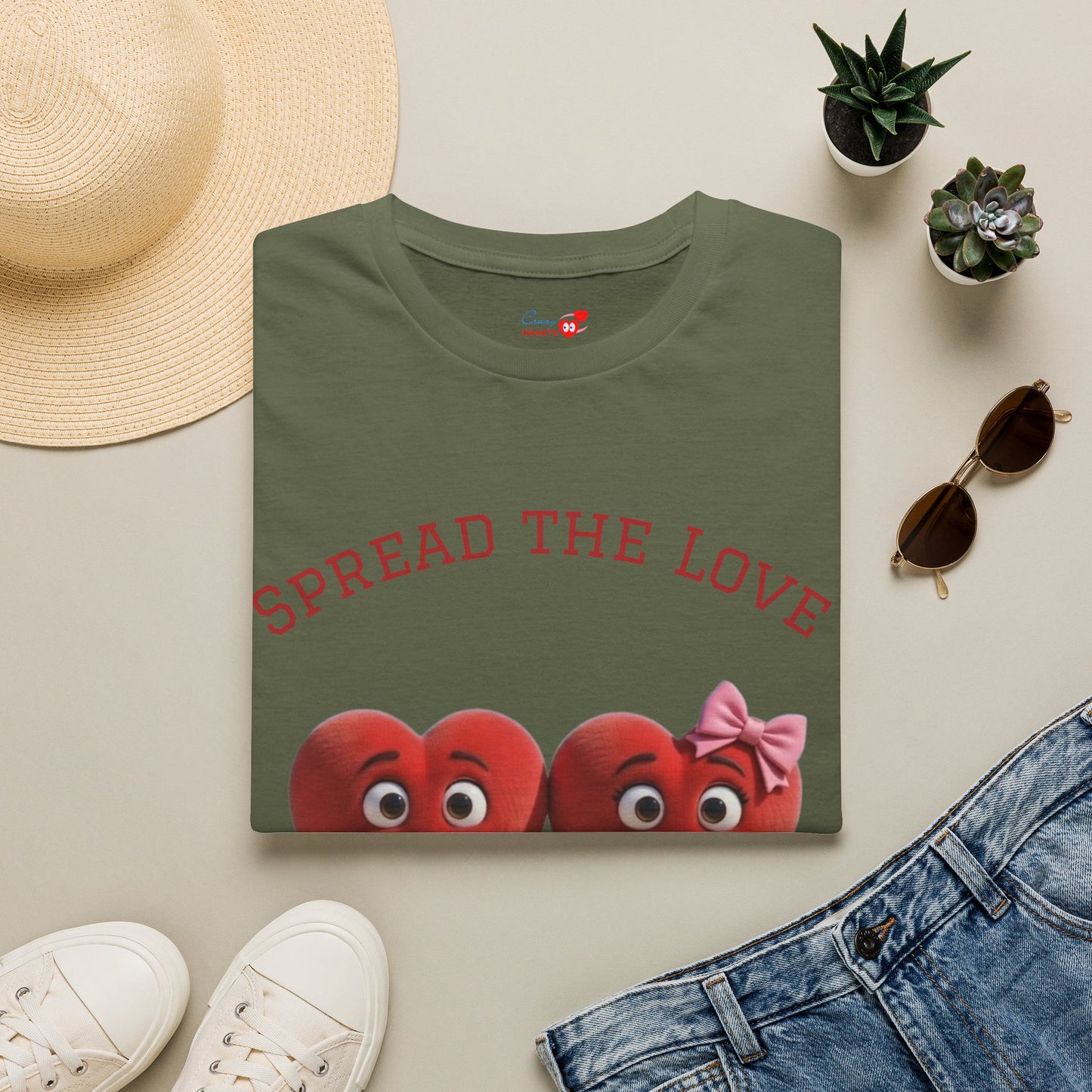 Spread The Love T-Shirt — Cute Heart Couple Graphic Tee for Valentine’s Day & Everyday