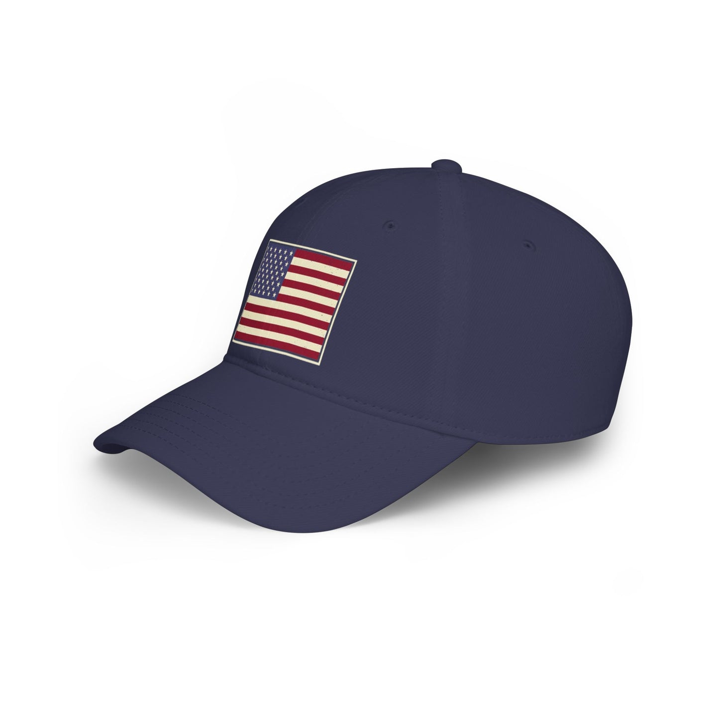 American Flag Low Profile Baseball Cap — Embroidered USA Stars & Stripes Hat