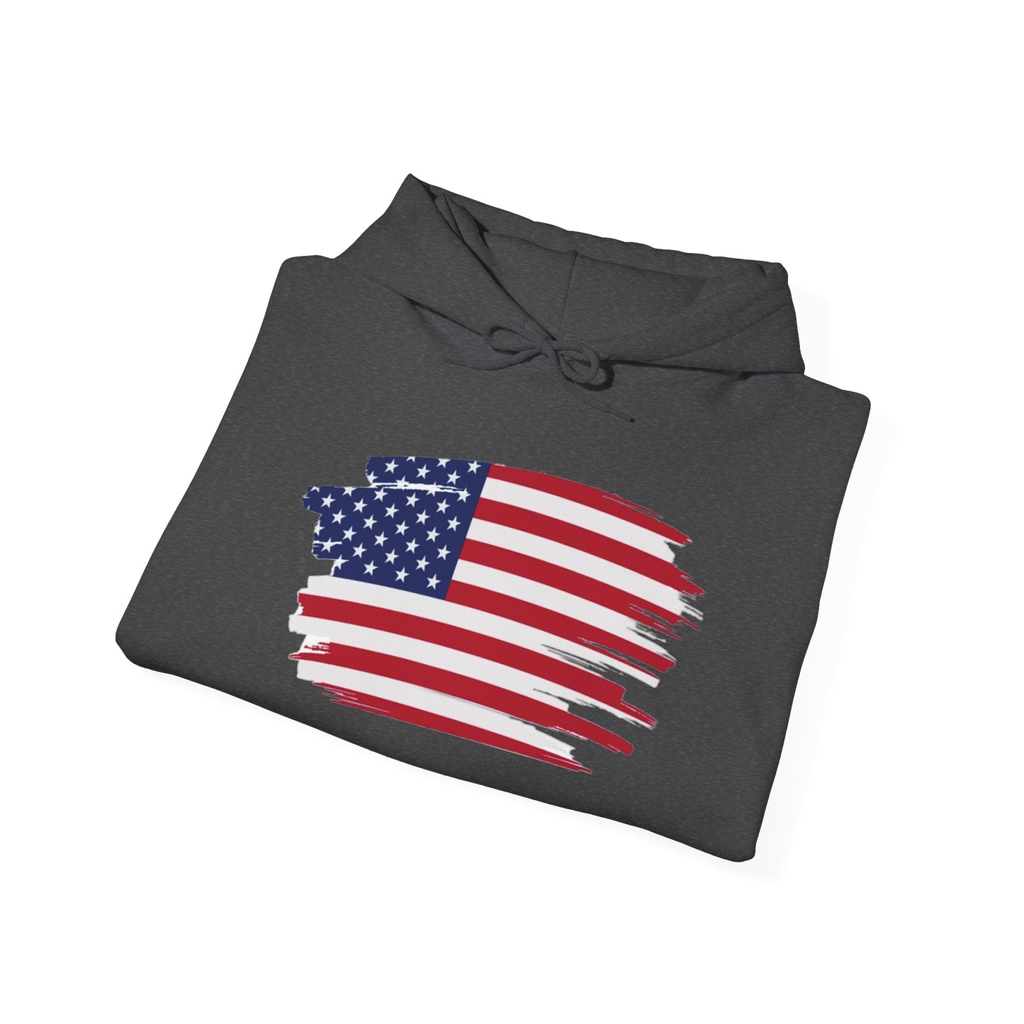 American Flag Brushstroke Hoodie — Patriotic USA Pullover (4th of July, Memorial Day)