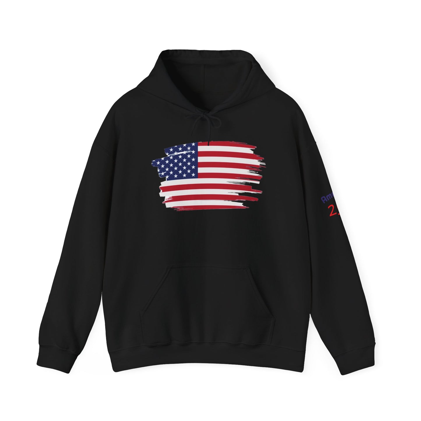 American Flag Brushstroke Hoodie — Patriotic USA Pullover (4th of July, Memorial Day)