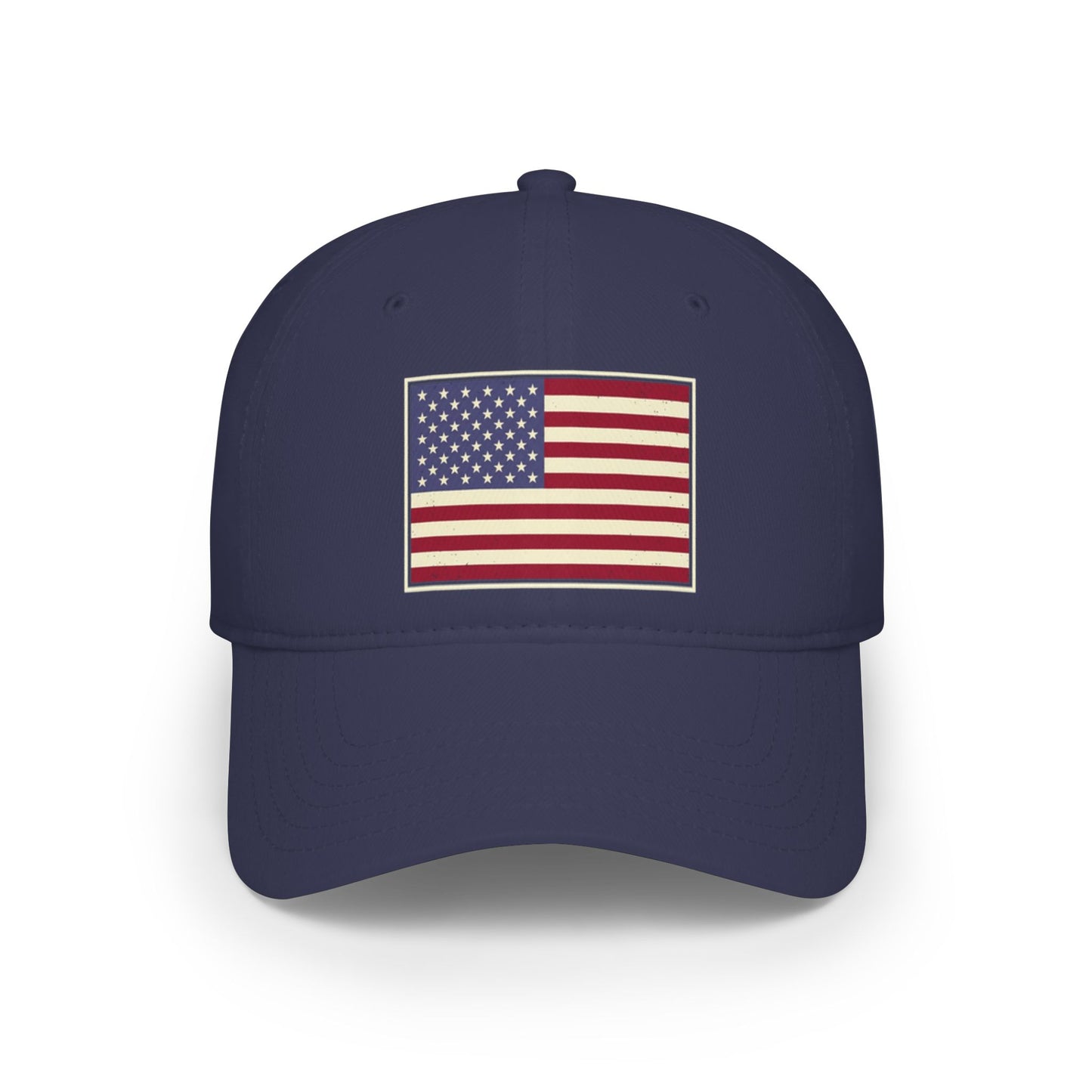 American Flag Low Profile Baseball Cap — Embroidered USA Stars & Stripes Hat