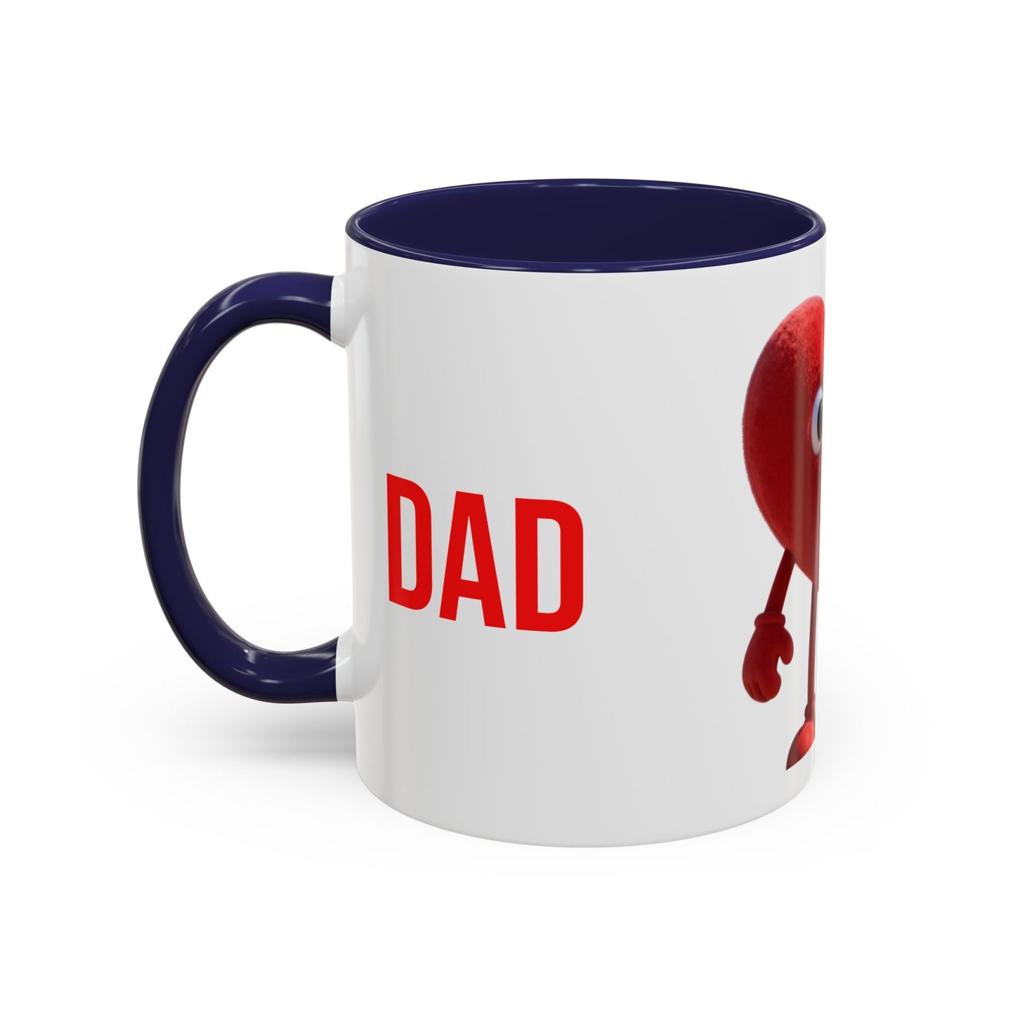 Dad Heart Character Accent Coffee Mug – Funny Valentine's Day Gift (11/15oz)