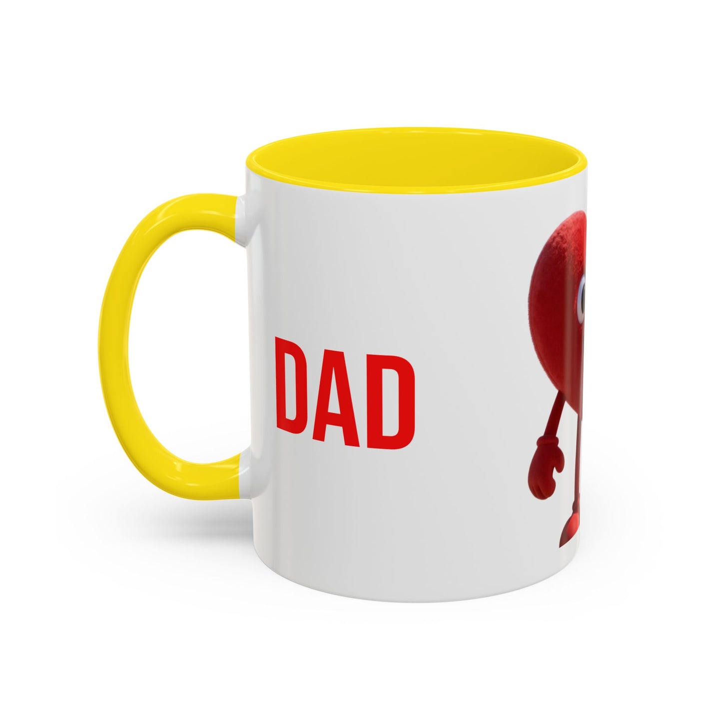 Dad Heart Character Accent Coffee Mug – Funny Valentine's Day Gift (11/15oz)