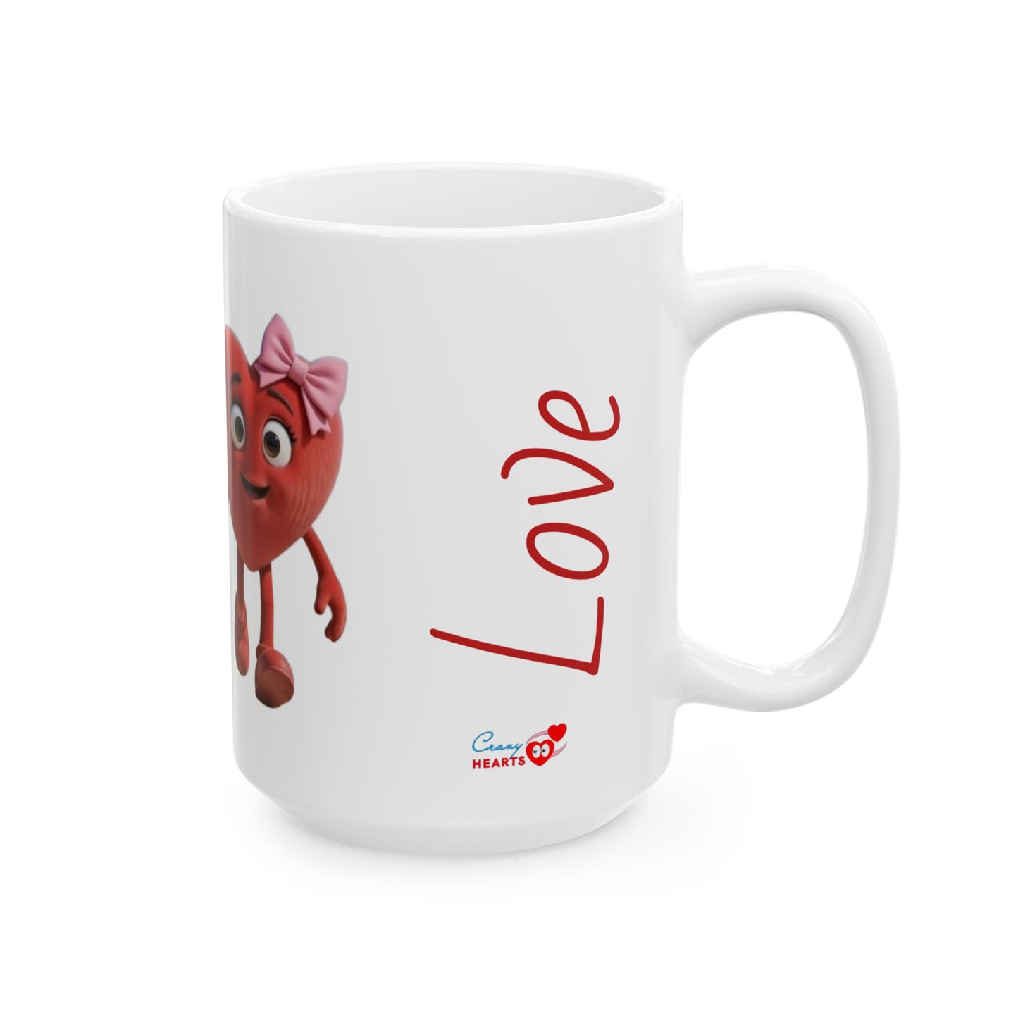 Heart Couple Ceramic Mug – Cute Holding Hearts Love Coffee Cup (11oz/15oz)