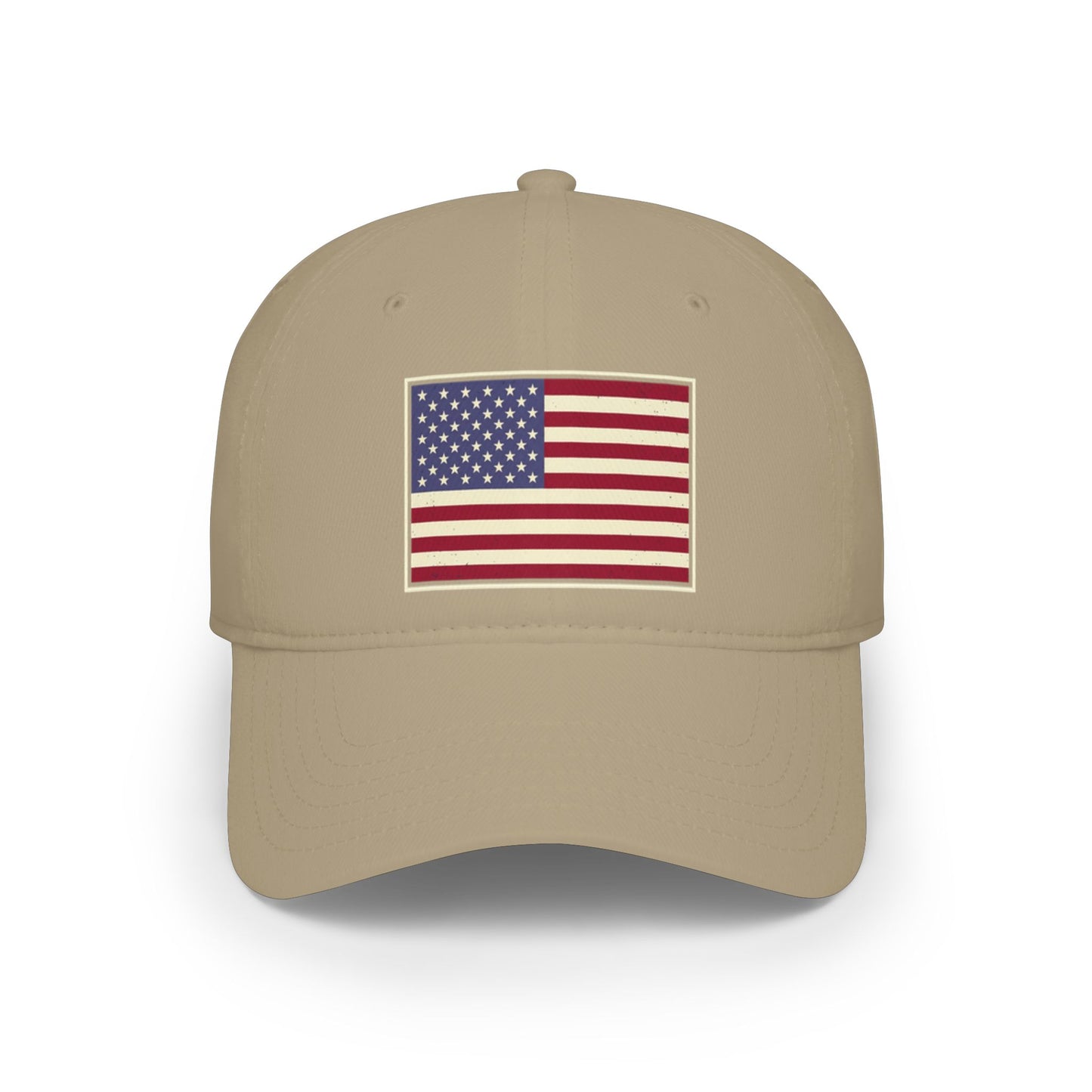 American Flag Low Profile Baseball Cap — Embroidered USA Stars & Stripes Hat