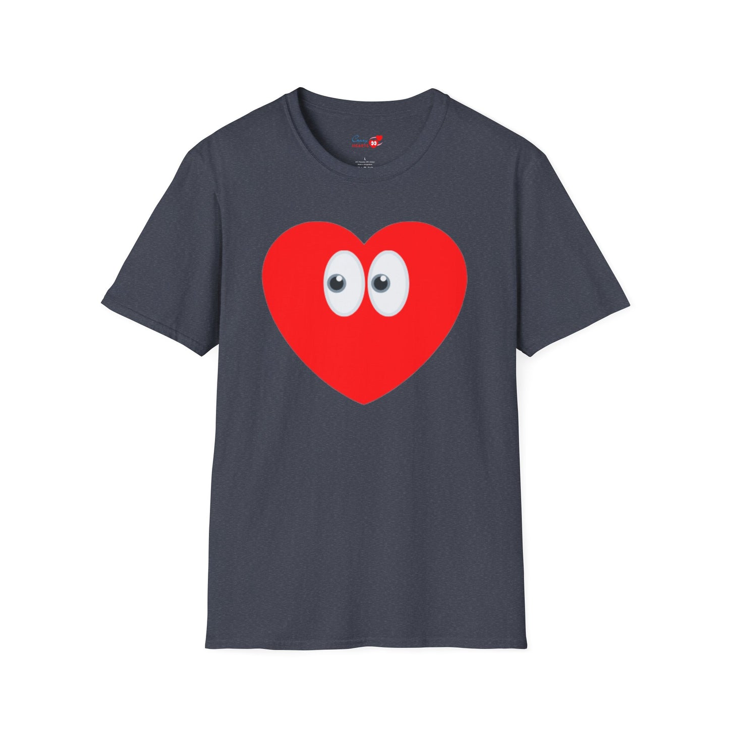 Heart Eyes T-Shirt — Cute Red Heart with Eyes Graphic Tee