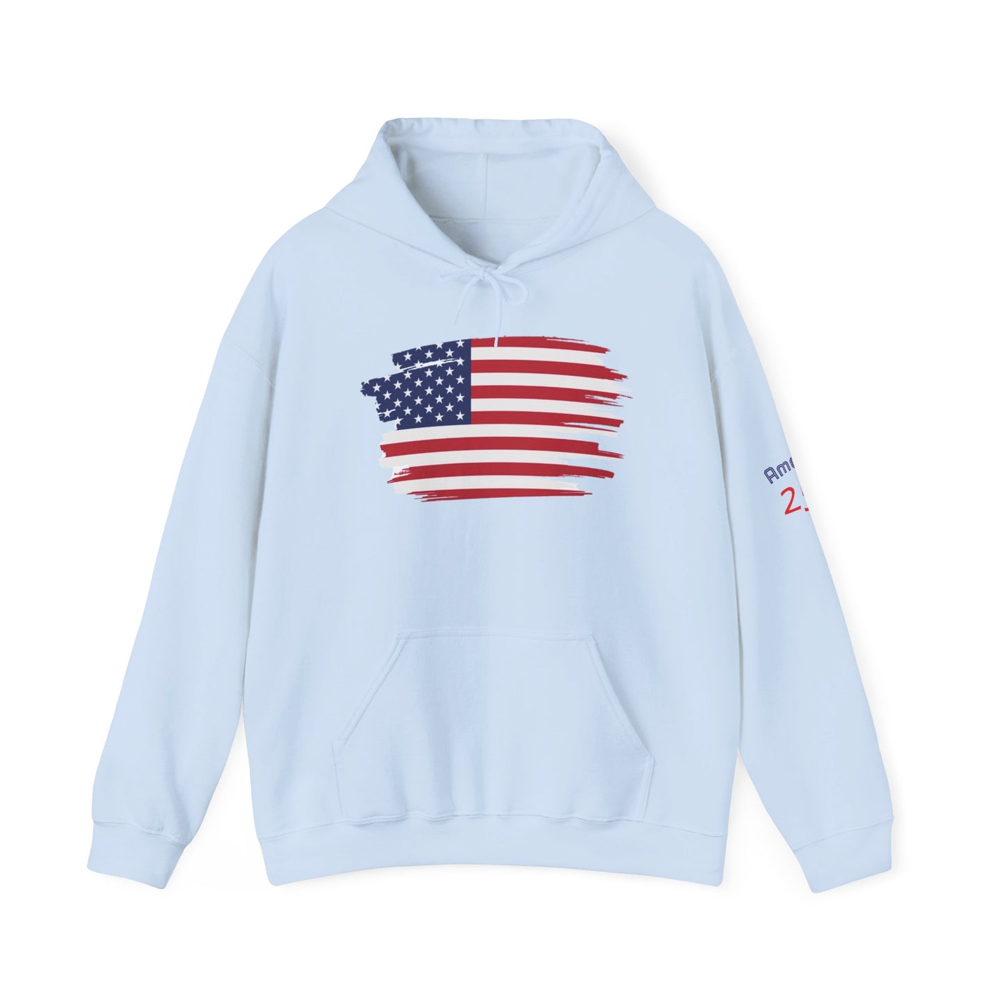 American Flag Brushstroke Hoodie — Patriotic USA Pullover (4th of July, Memorial Day)