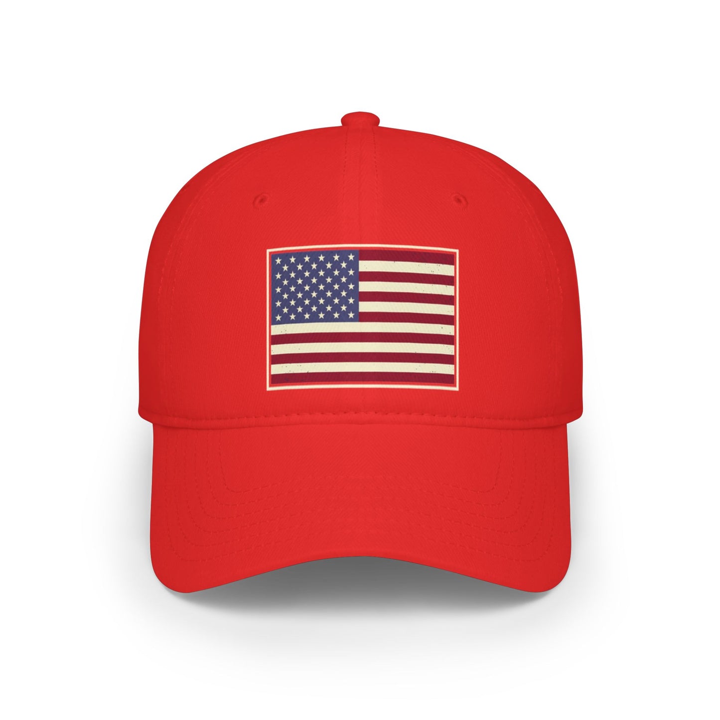 American Flag Low Profile Baseball Cap — Embroidered USA Stars & Stripes Hat