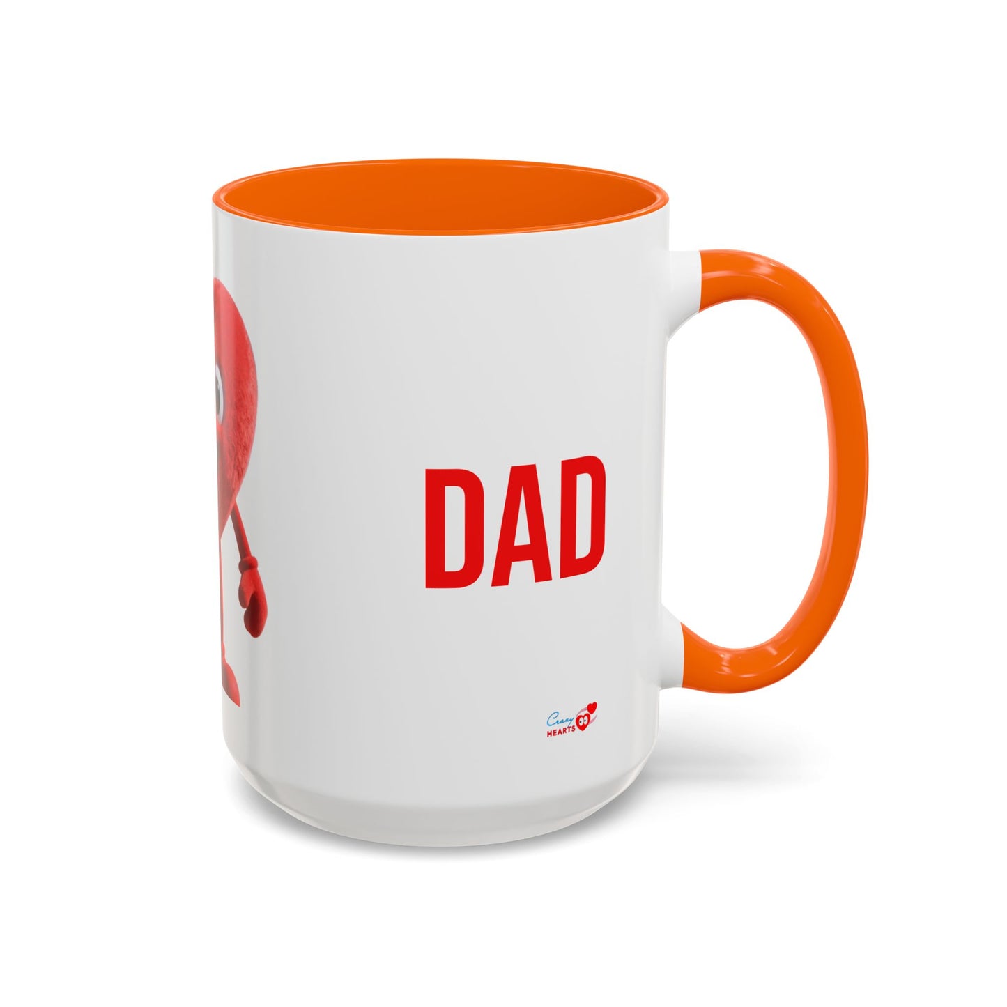 Dad Heart Character Accent Coffee Mug – Funny Valentine's Day Gift (11/15oz)