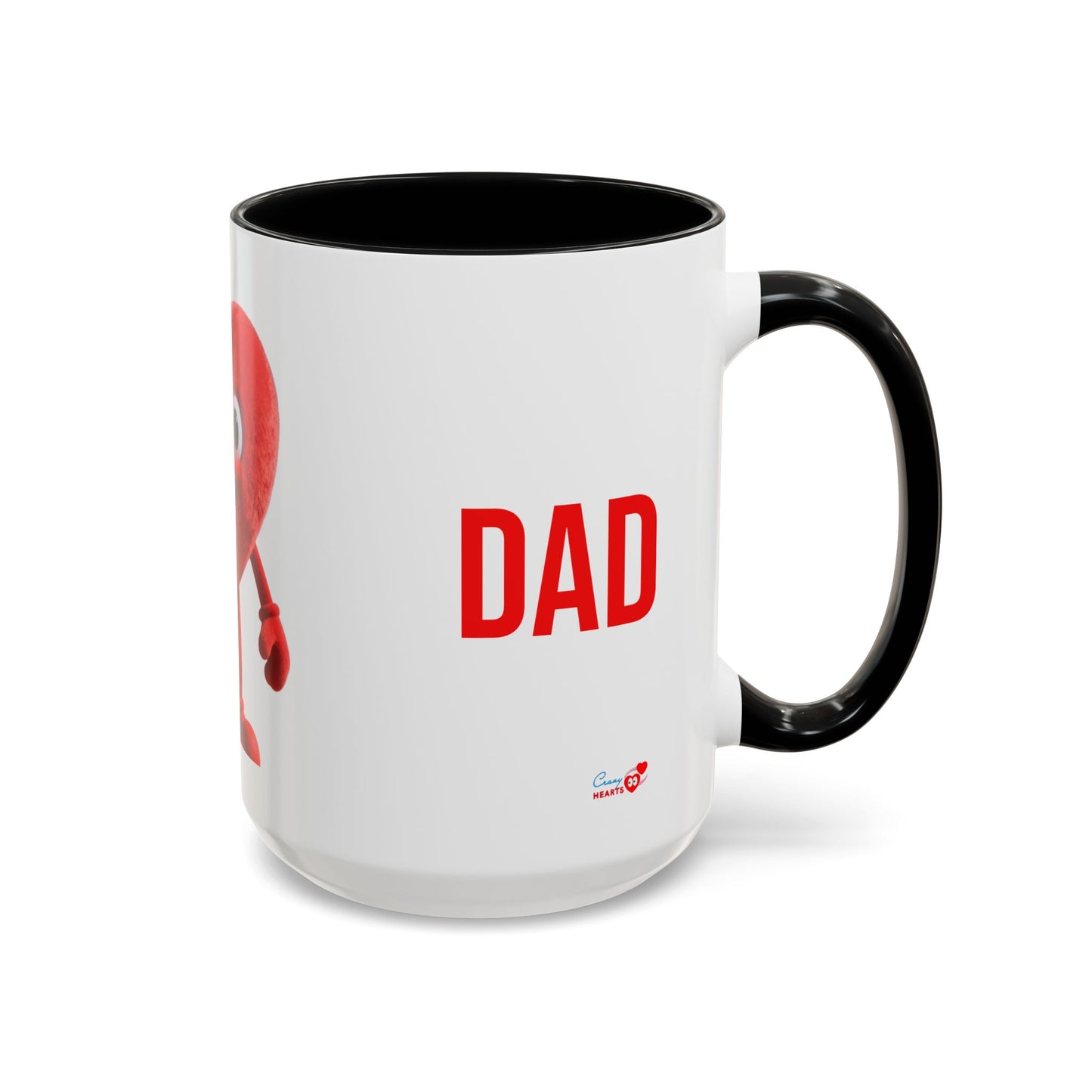 Dad Heart Character Accent Coffee Mug – Funny Valentine's Day Gift (11/15oz)
