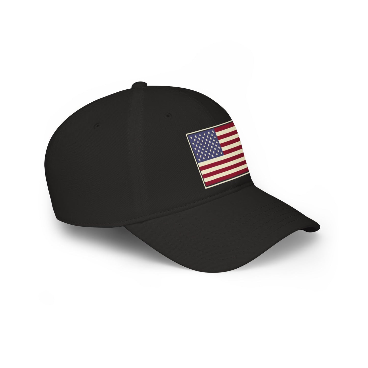 American Flag Low Profile Baseball Cap — Embroidered USA Stars & Stripes Hat