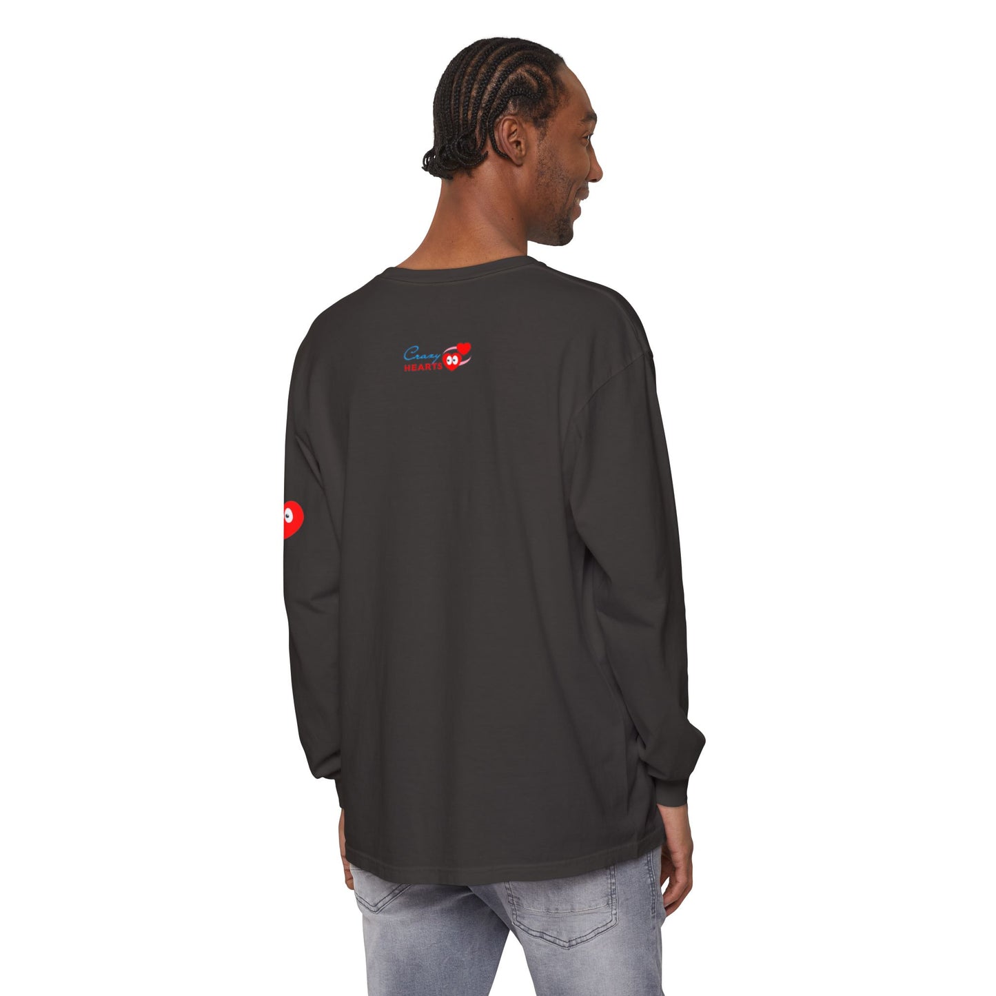 Grateful Long Sleeve T‑Shirt — Cozy Heart Graphic, Casual Gratitude Tee