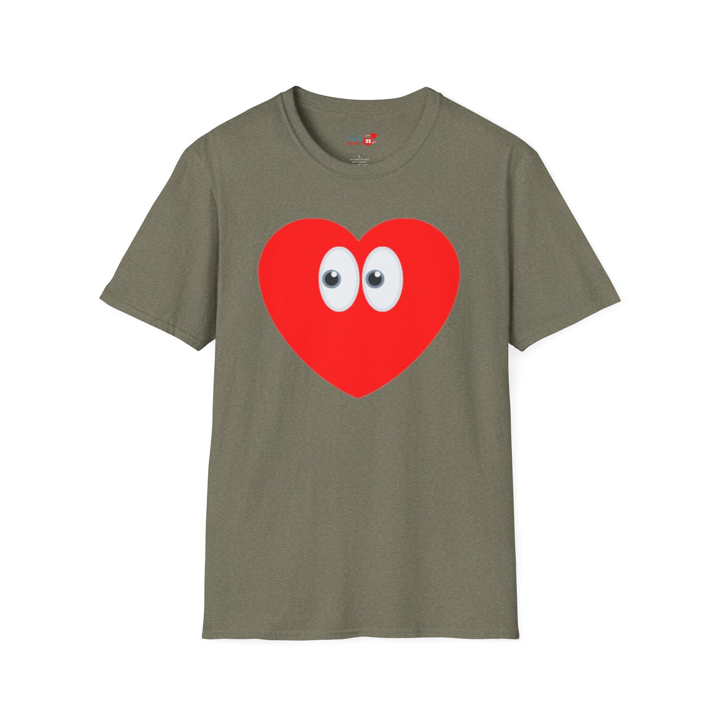 Heart Eyes T-Shirt — Cute Red Heart with Eyes Graphic Tee
