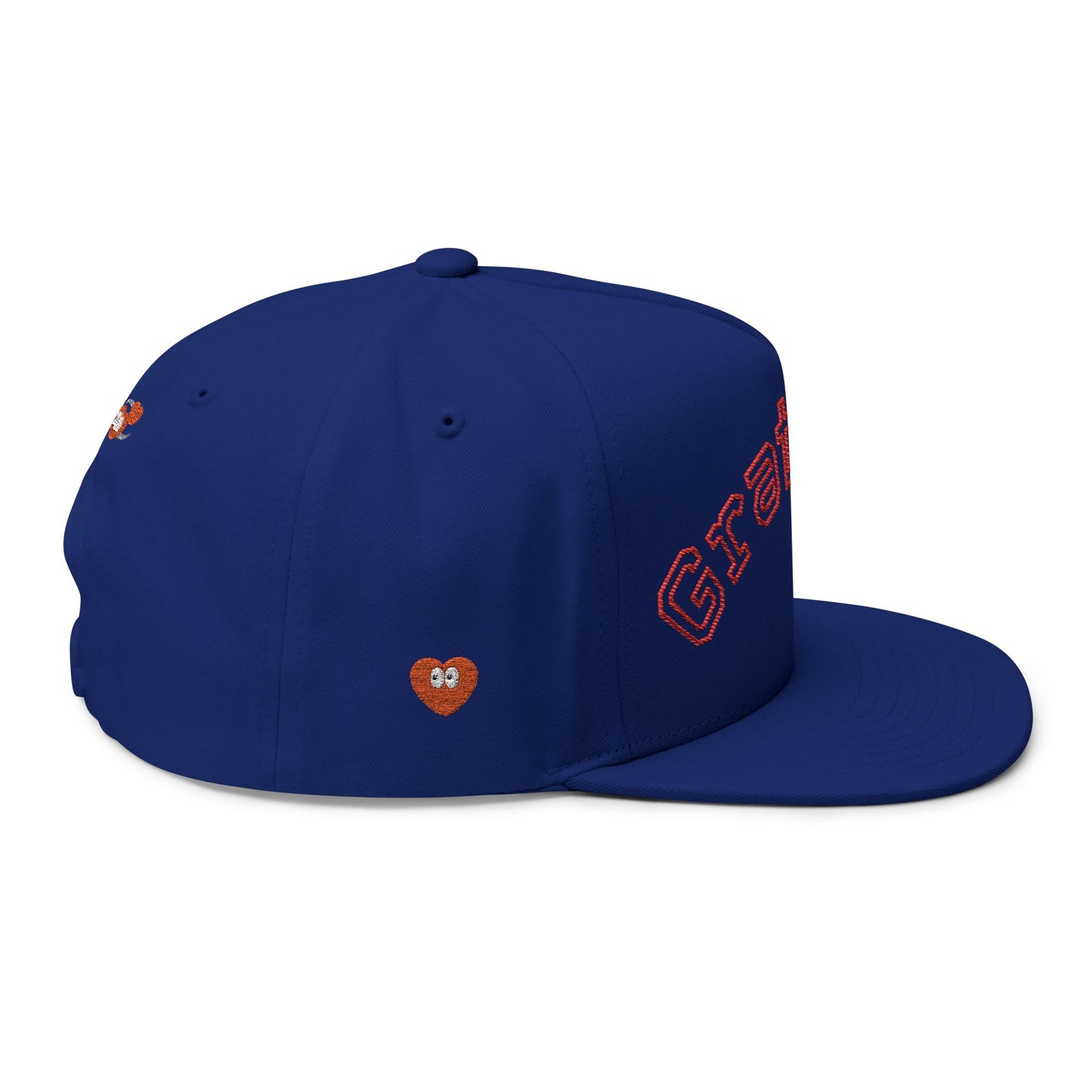 Grateful Embroidered Flat Bill Cap — Retro Script Snapback Hat