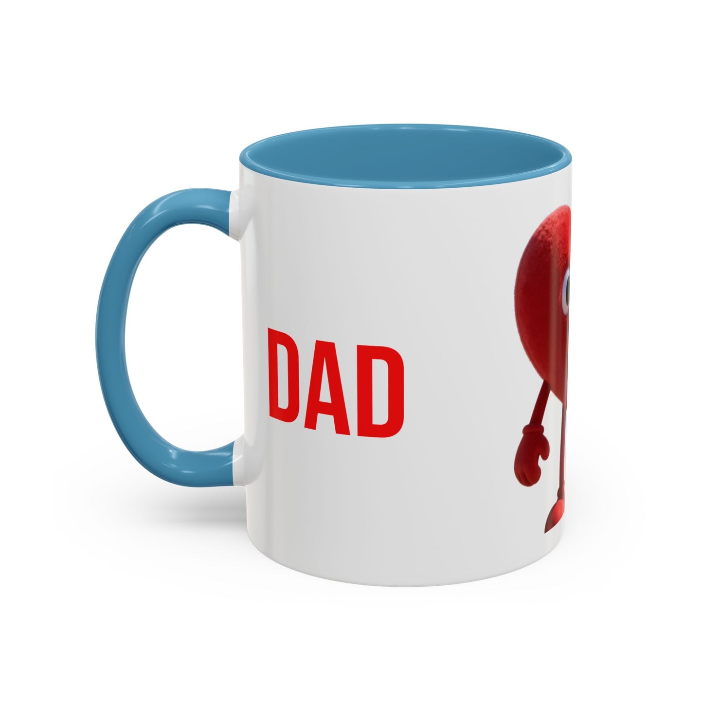 Dad Heart Character Accent Coffee Mug – Funny Valentine's Day Gift (11/15oz)