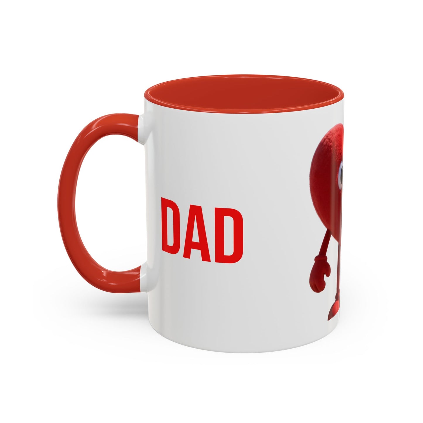 Dad Heart Character Accent Coffee Mug – Funny Valentine's Day Gift (11/15oz)